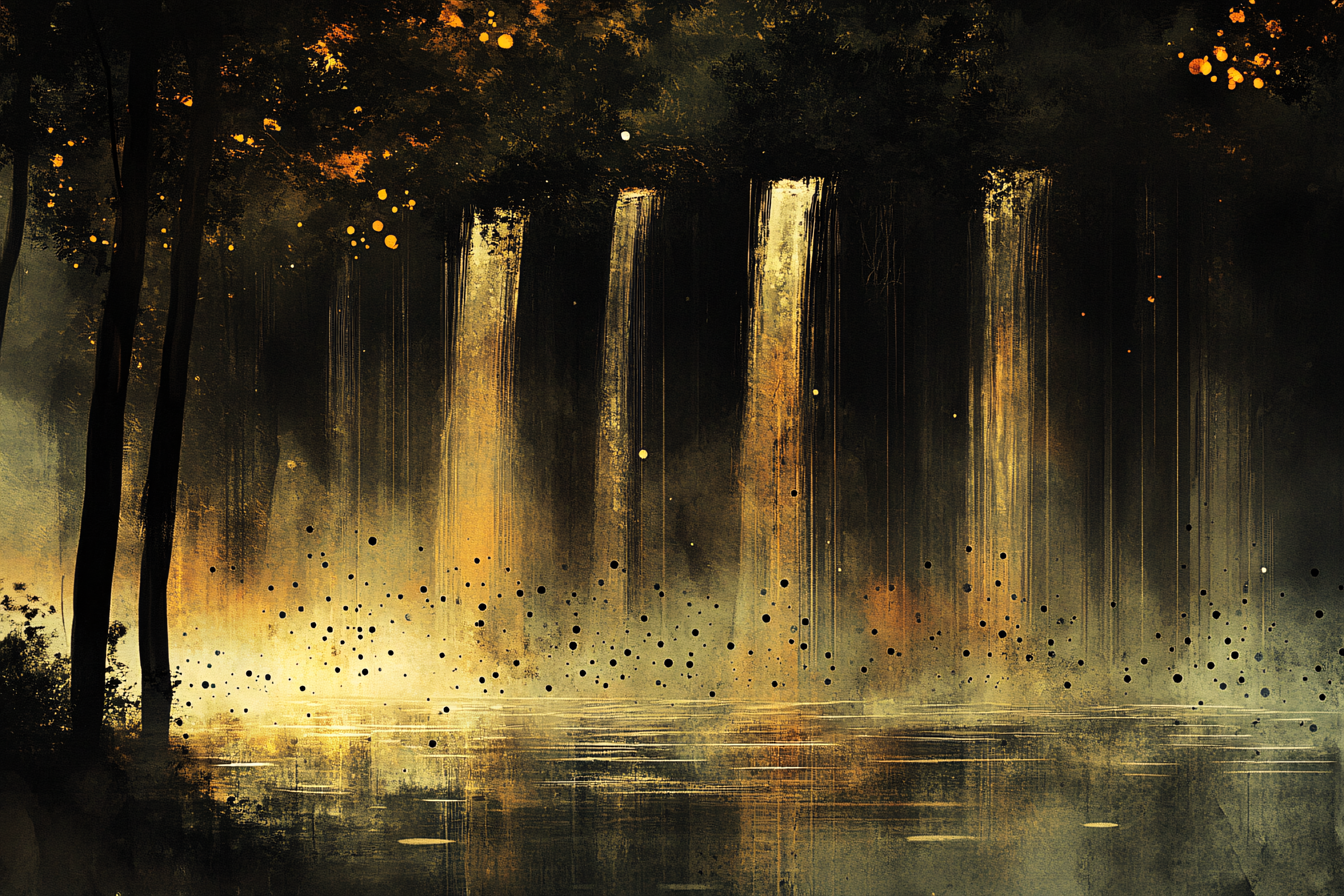 Golden Forest Reflections