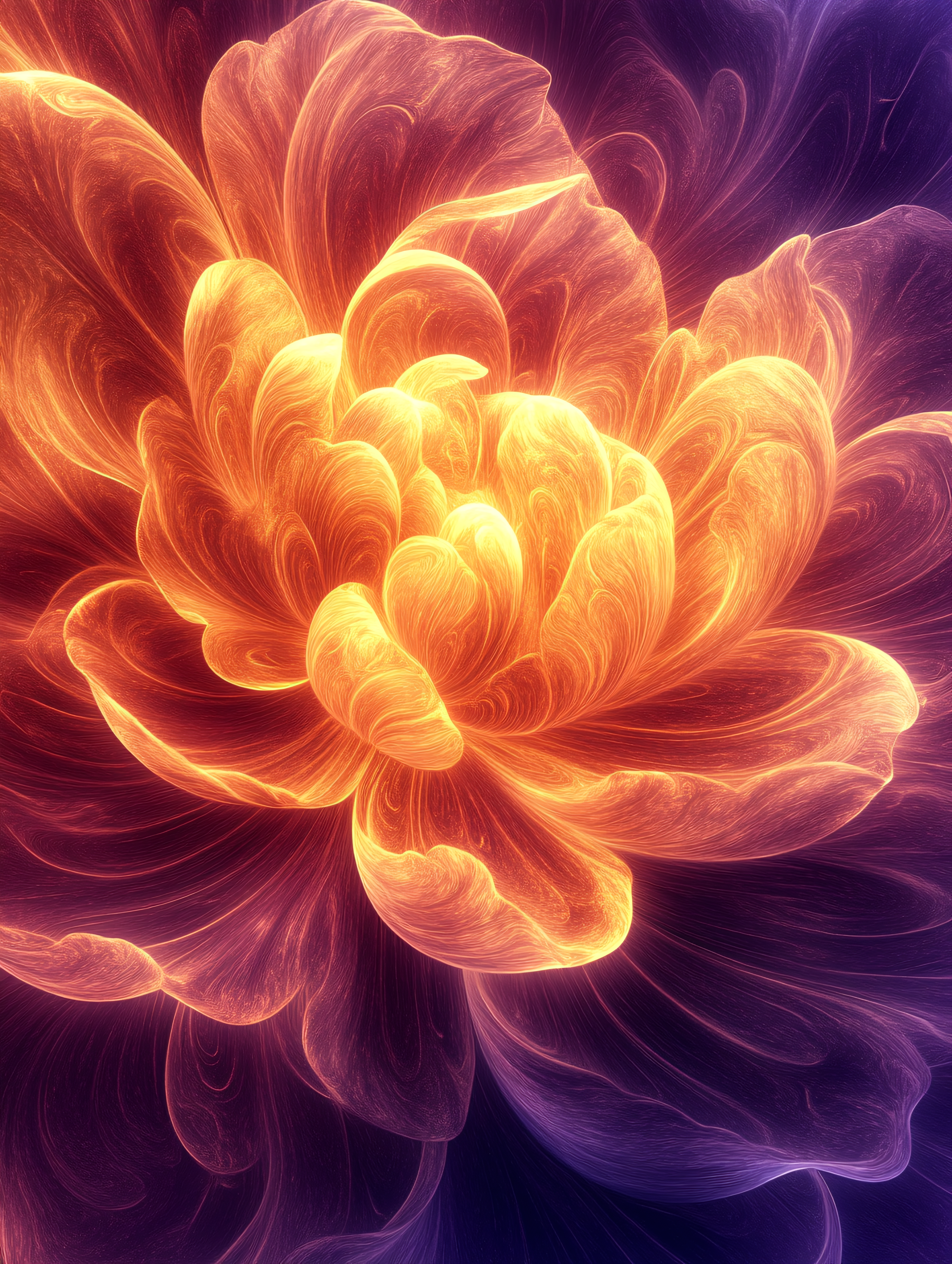 Golden Fractal Flower
