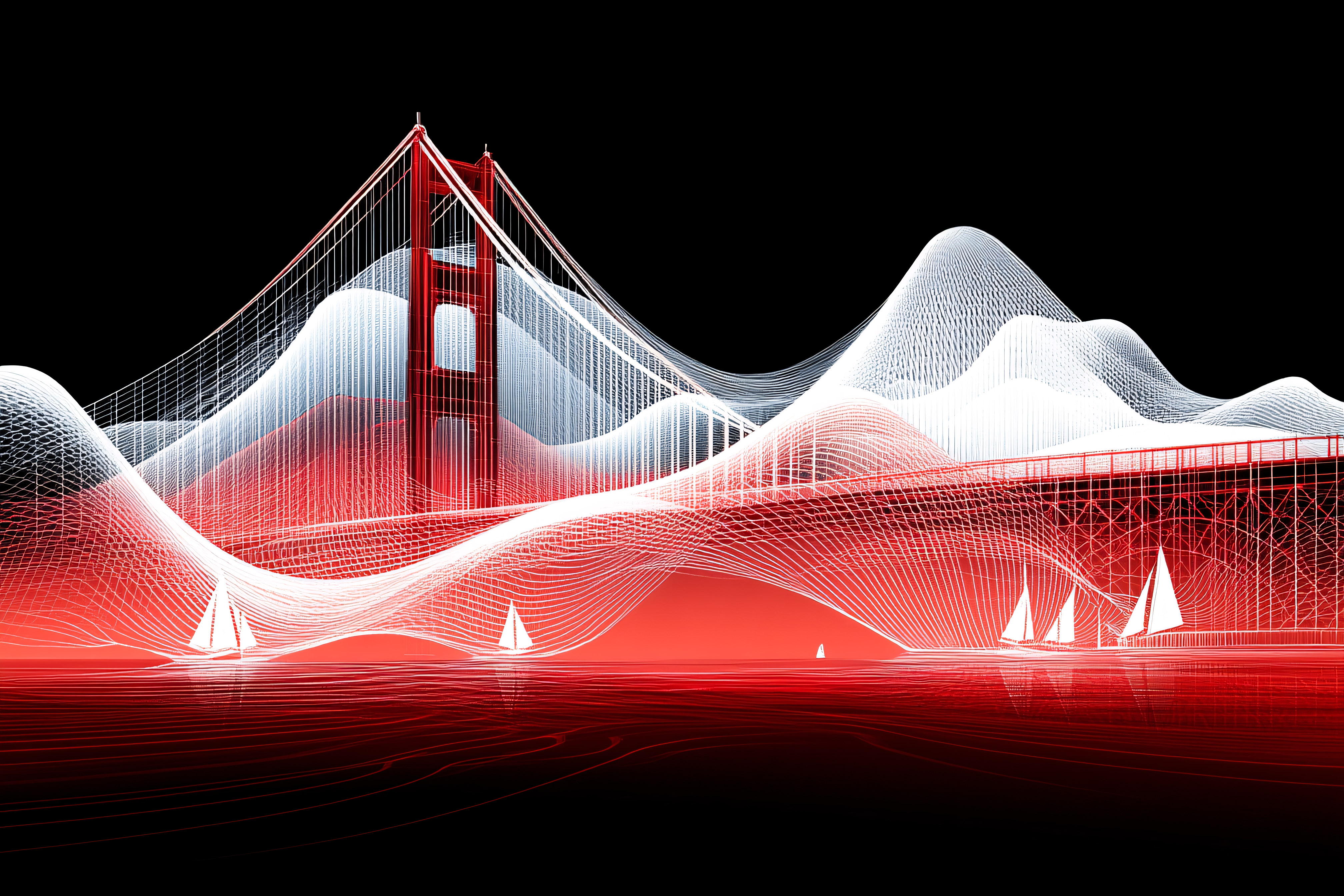 Golden Gate Bridge Wireframe