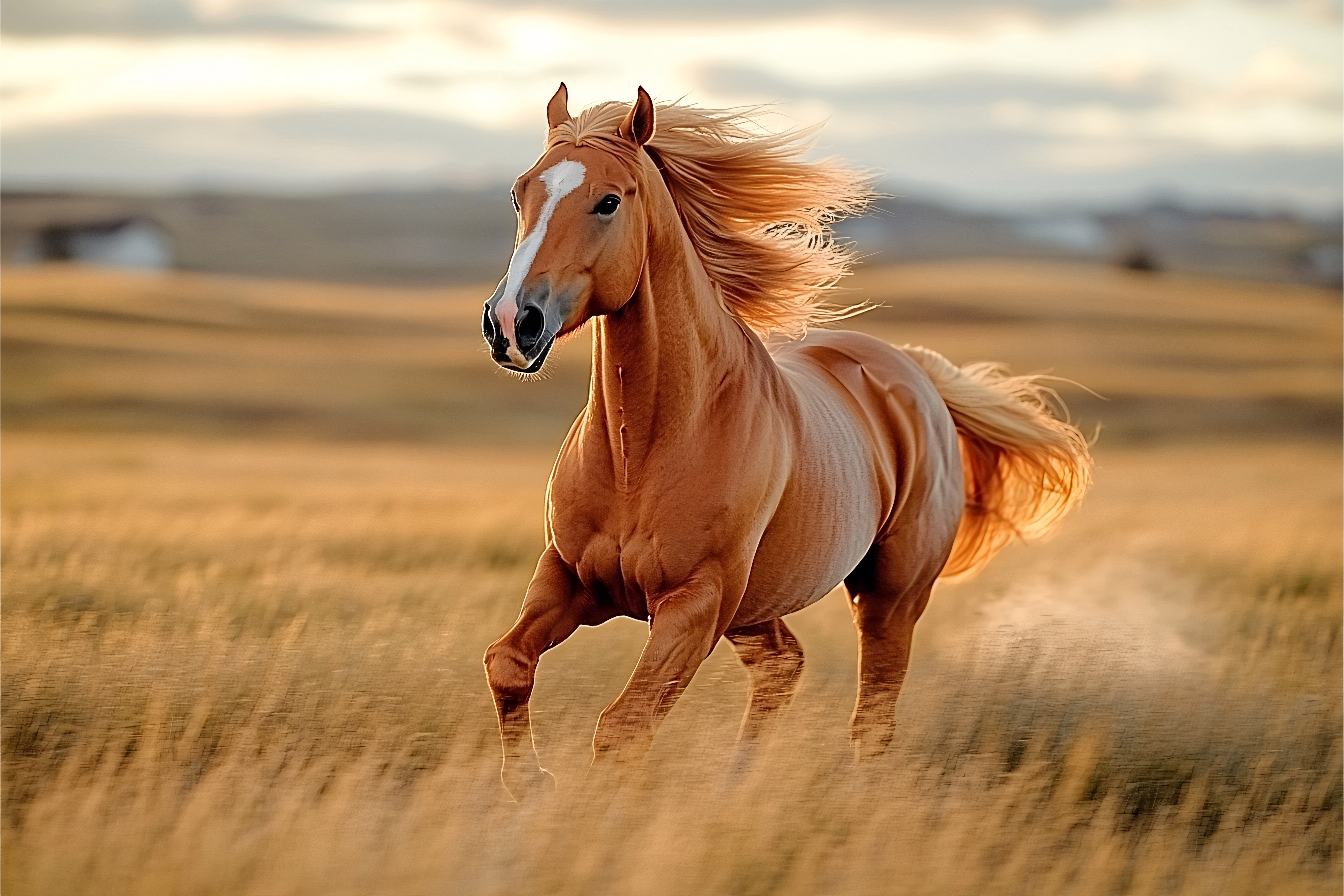 Golden Horse Galloping