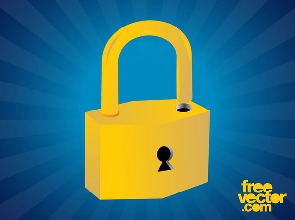 Golden Padlock Free Vector