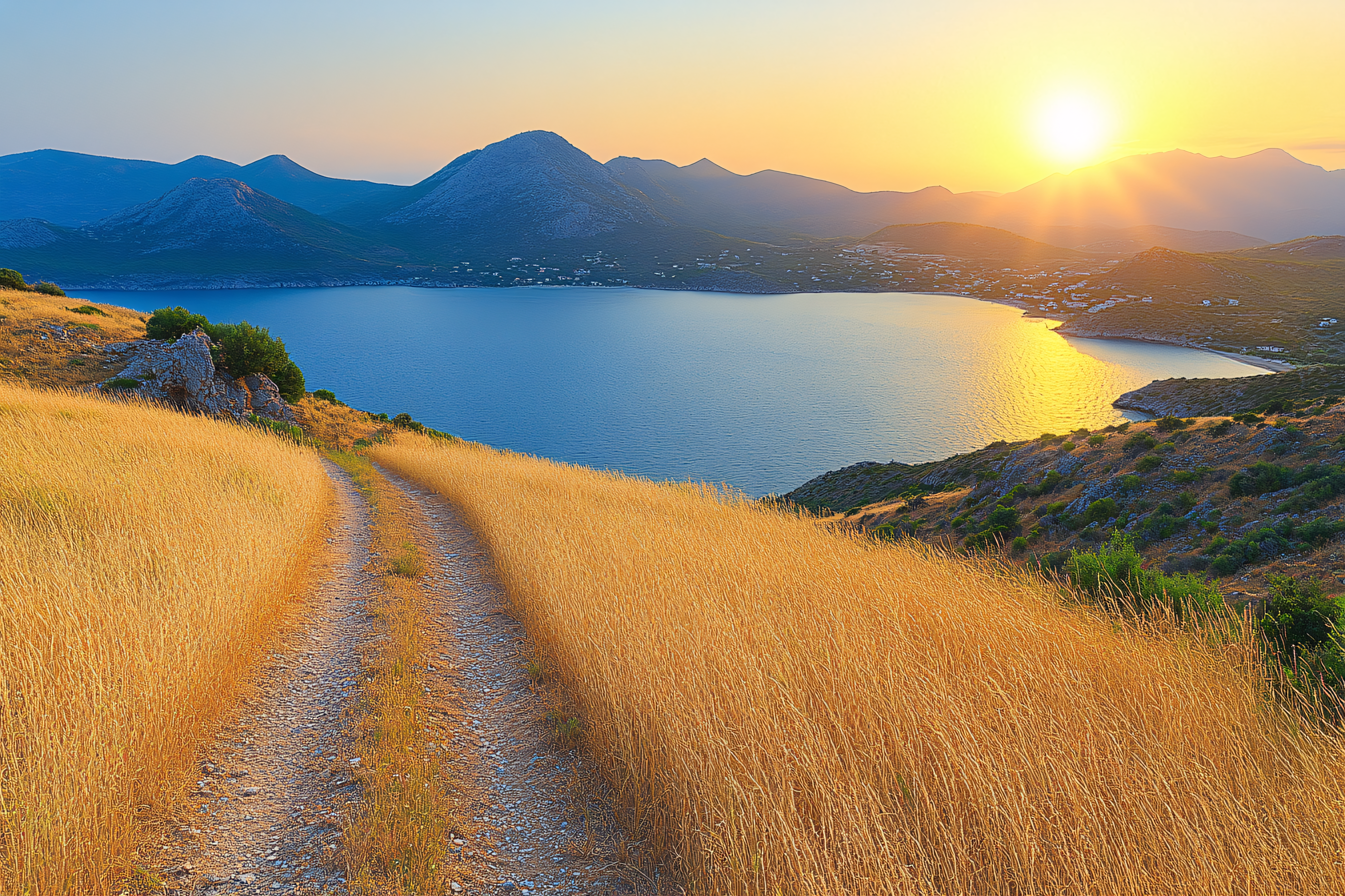 Golden Path to Tranquil Bay at Sunset