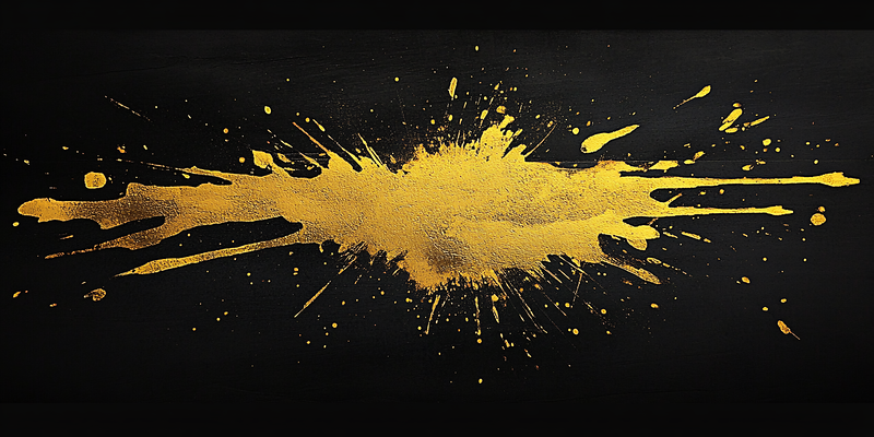 Golden Splatter On Black Background