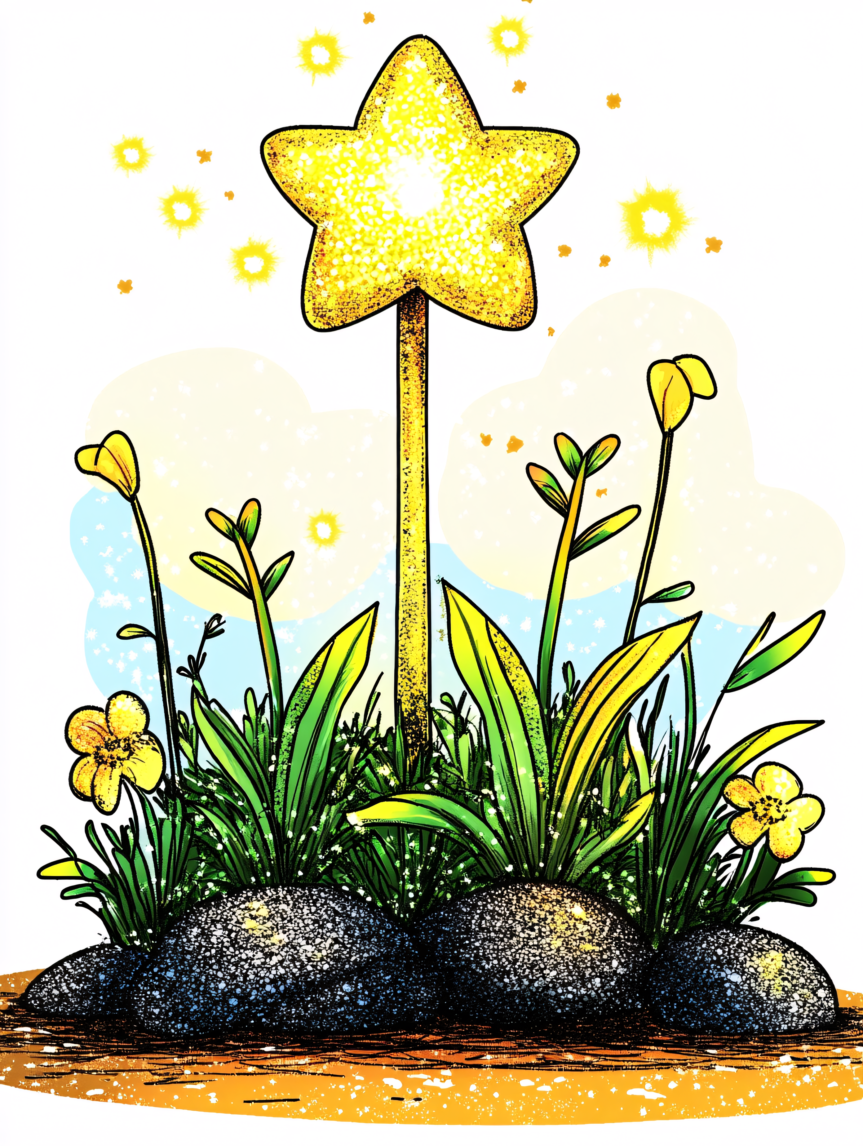 Golden Star Plant in Garden