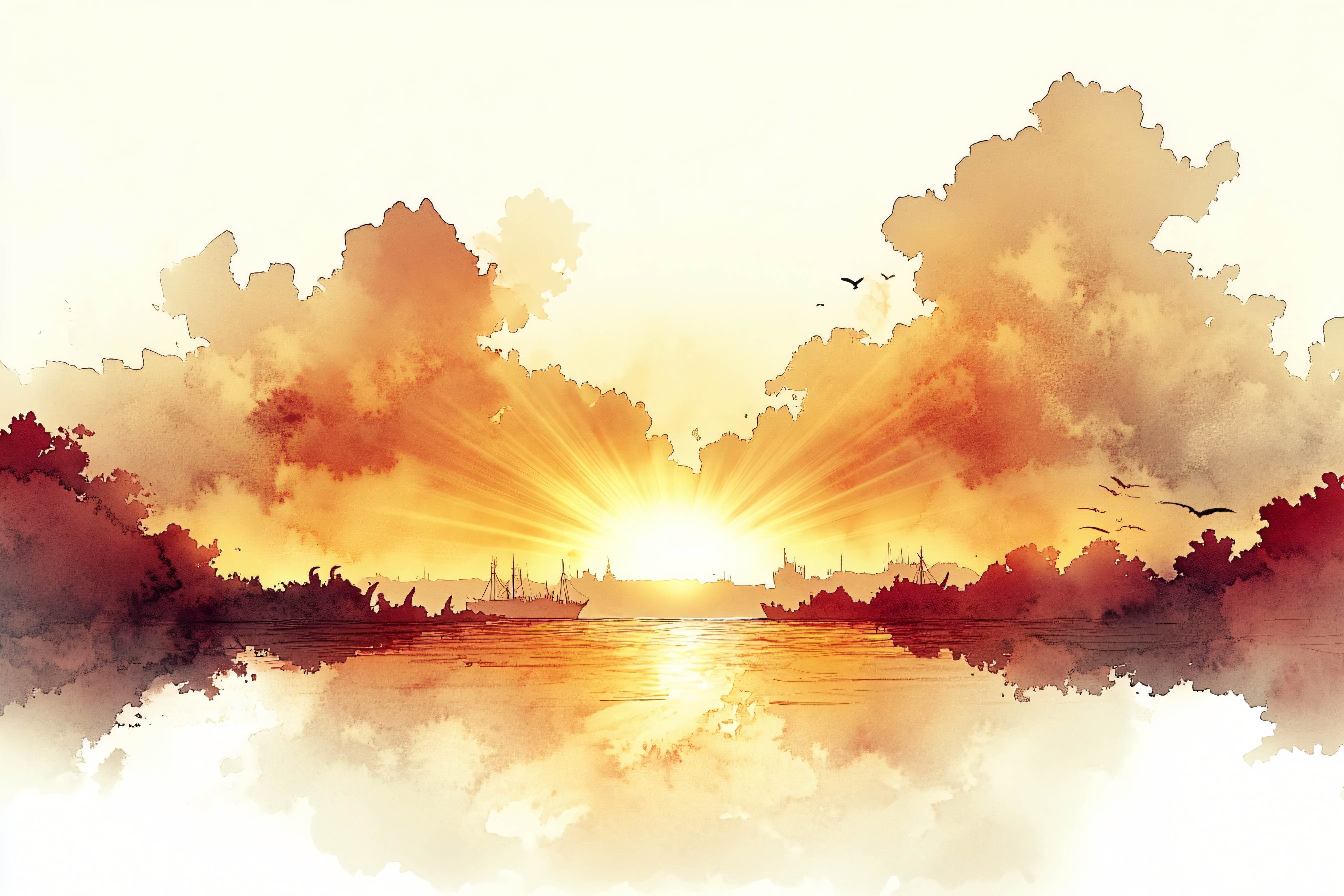 Golden Sunrise Over Cityscape
