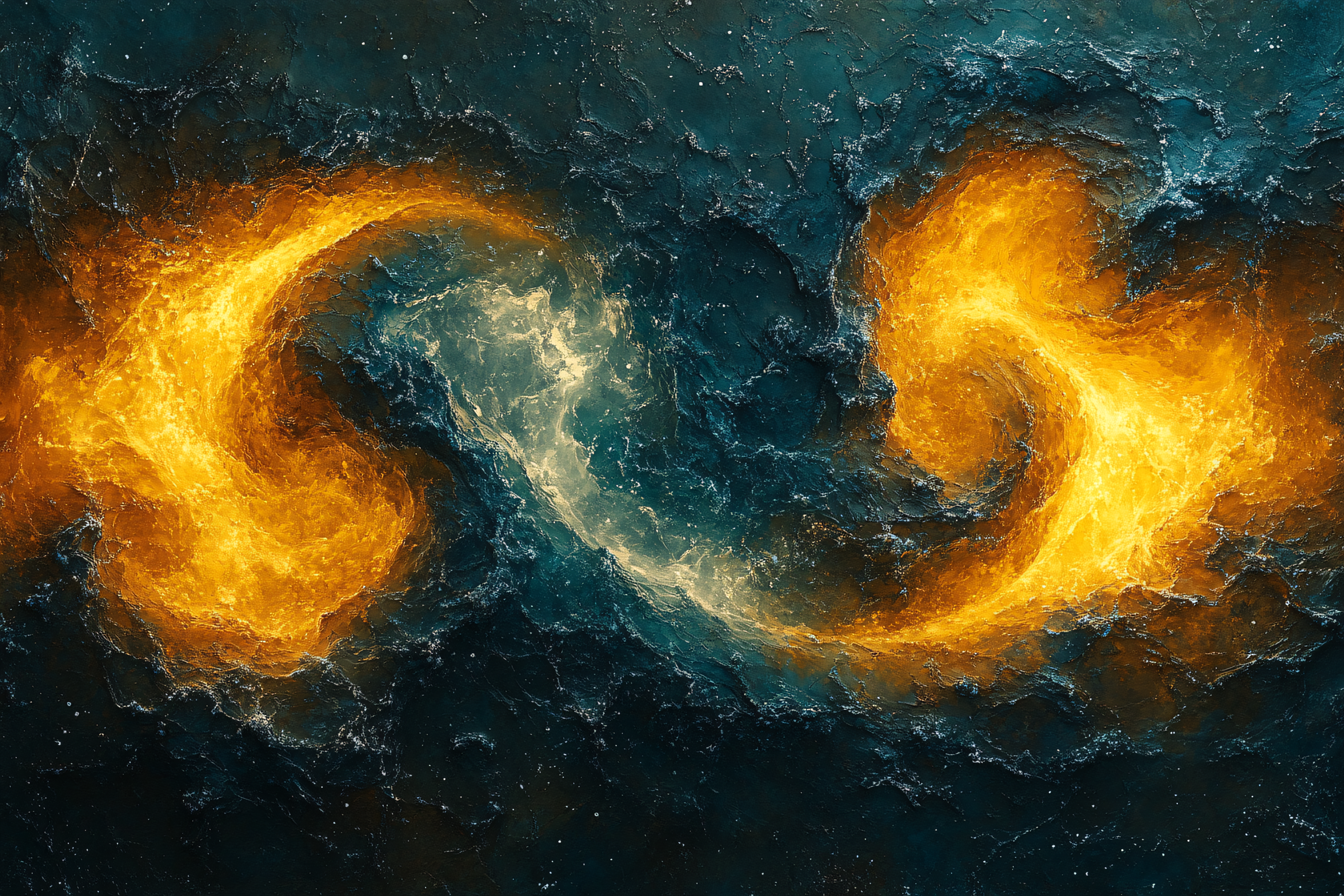 Golden Swirls On Dark Texture
