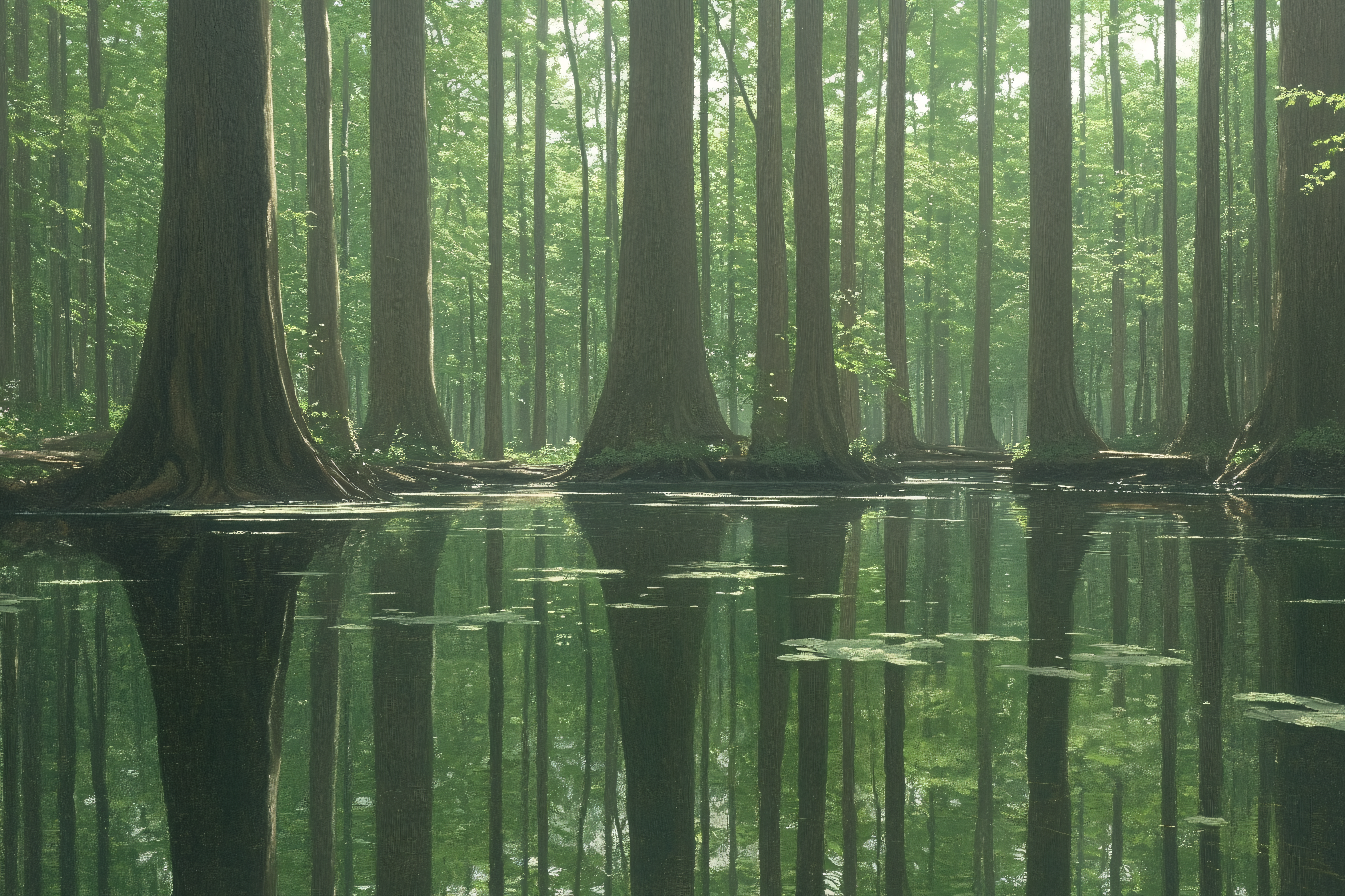 Green Forest Reflection