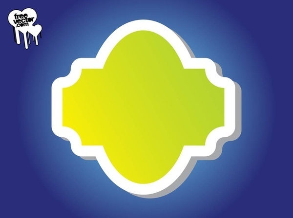 Green Sticker Design Free Vector