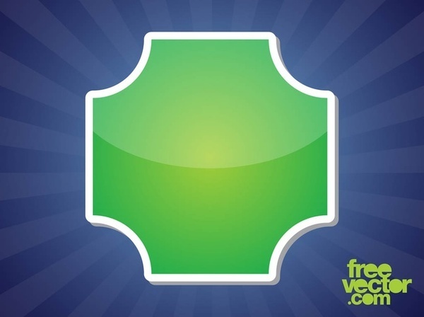 Green Sticker Template Free Vector