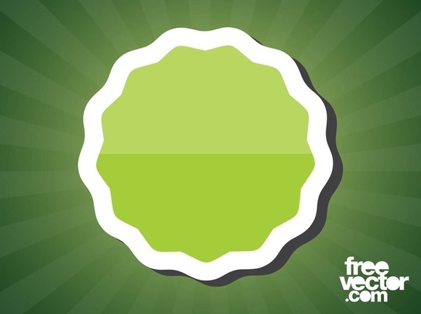 Green Sticker Free Vector