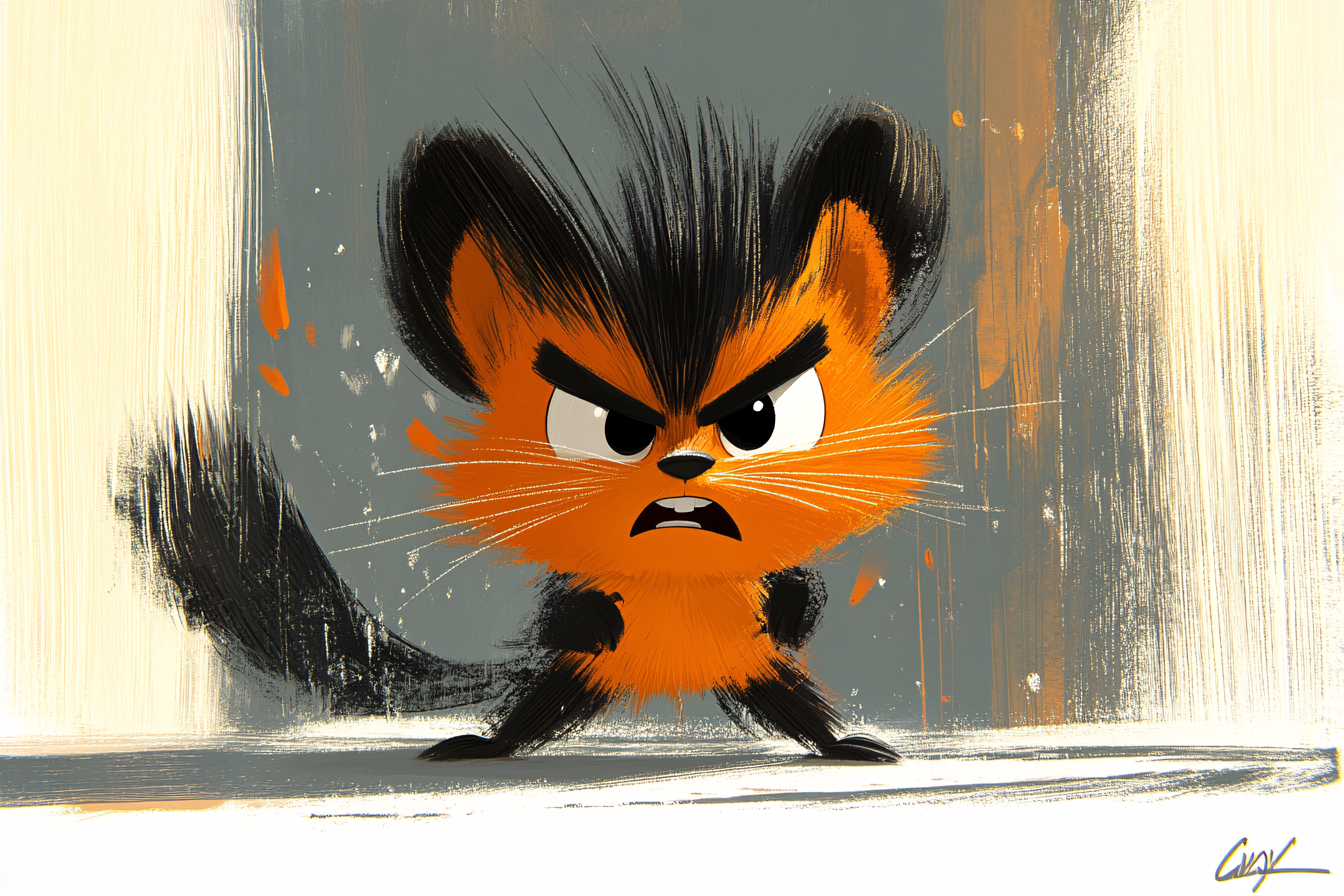 Grumpy Cartoon Cat