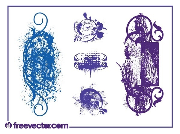 Grunge Splatters Free Vector