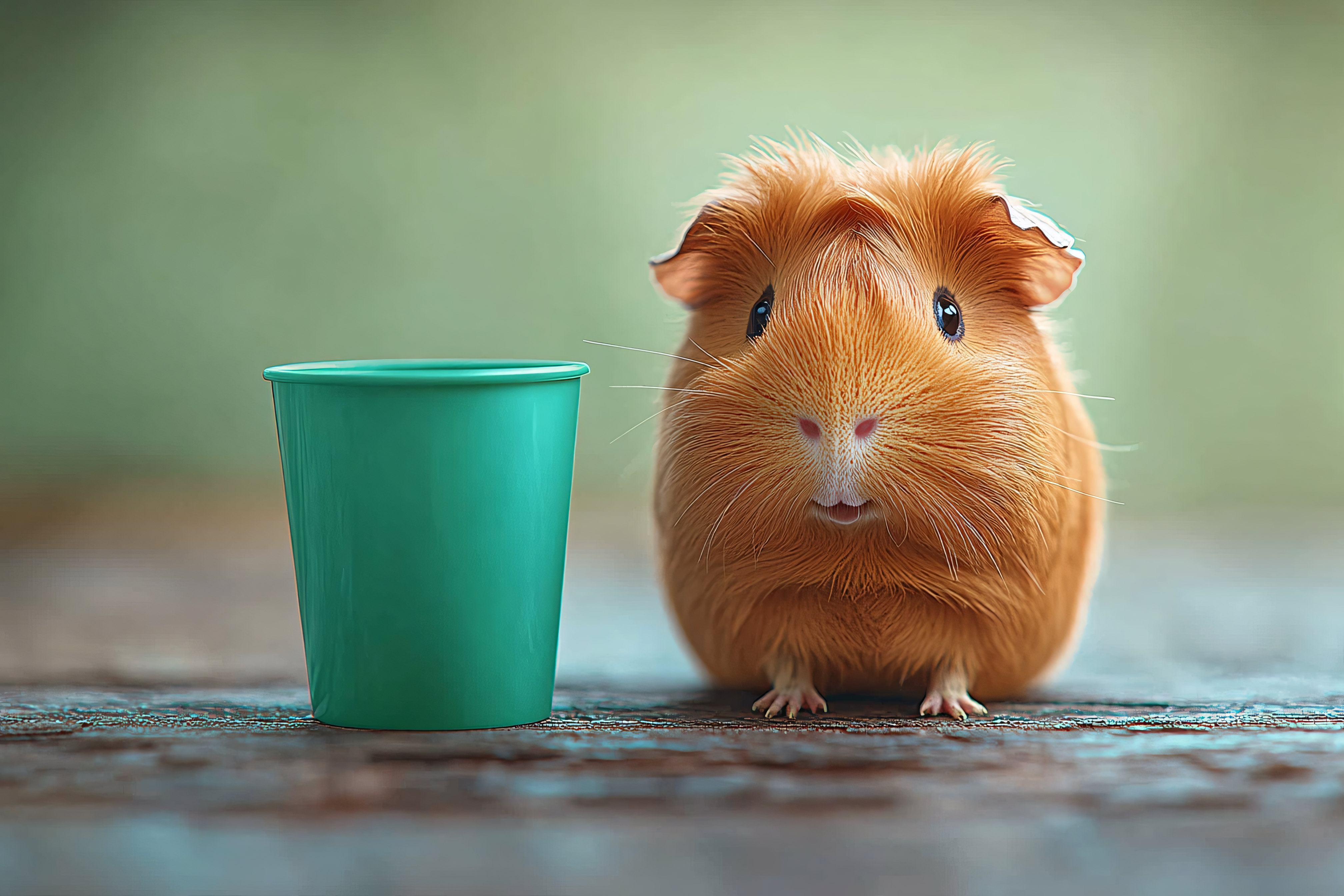 Guinea Pig and Green Cup