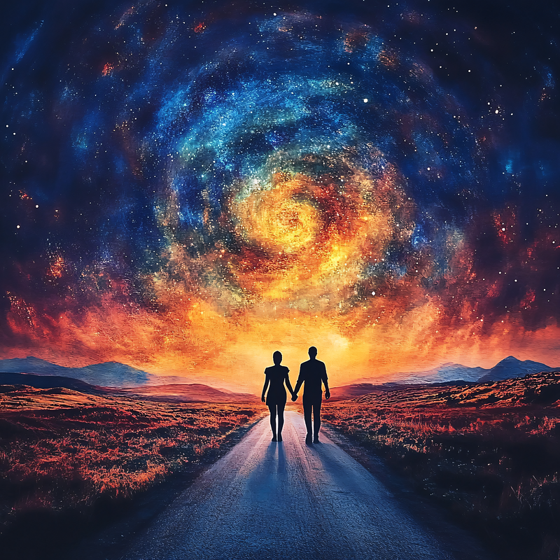 Hand-in-Hand Journey Through the Cosmos