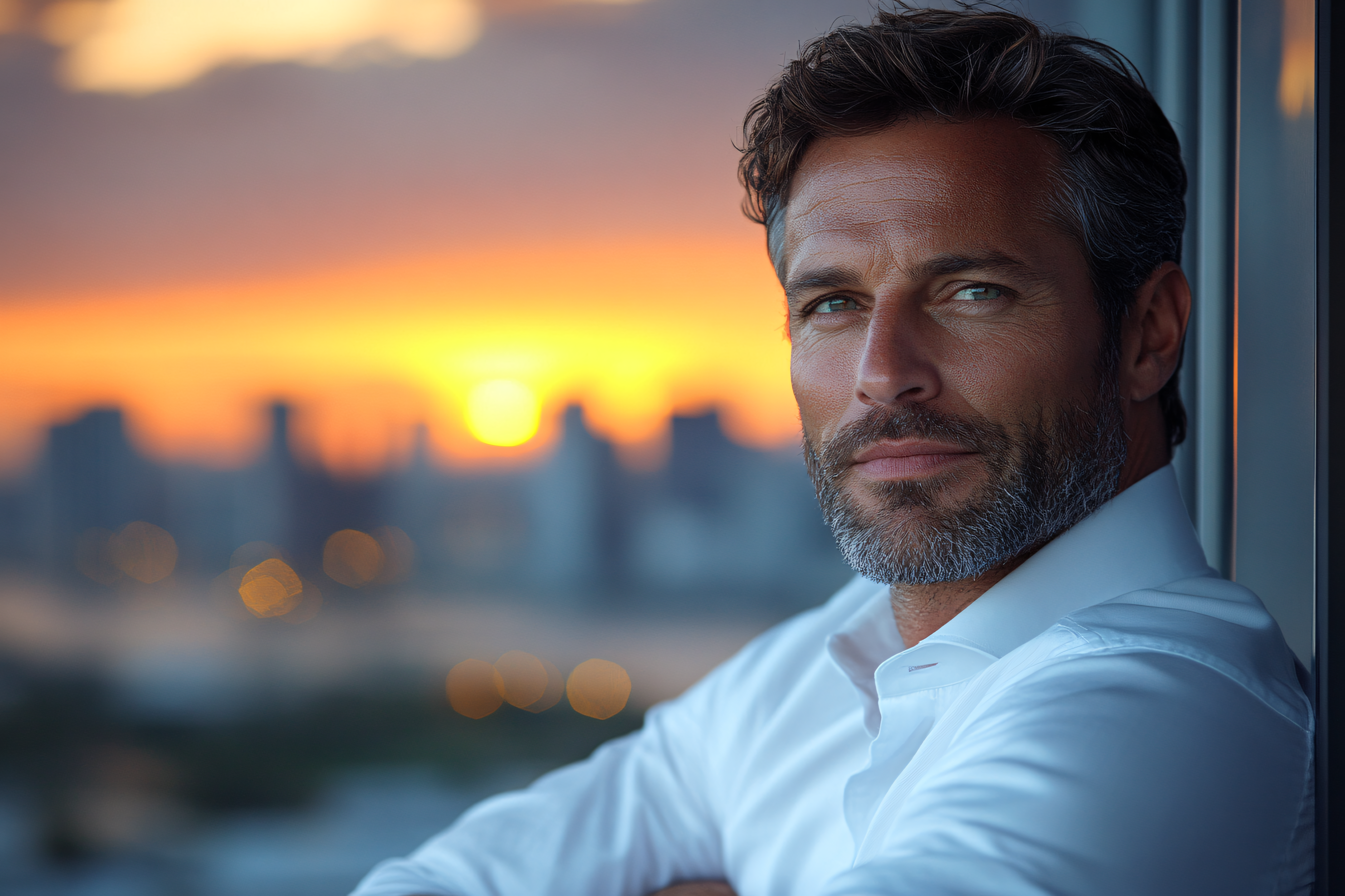 Handsome Man at Sunset