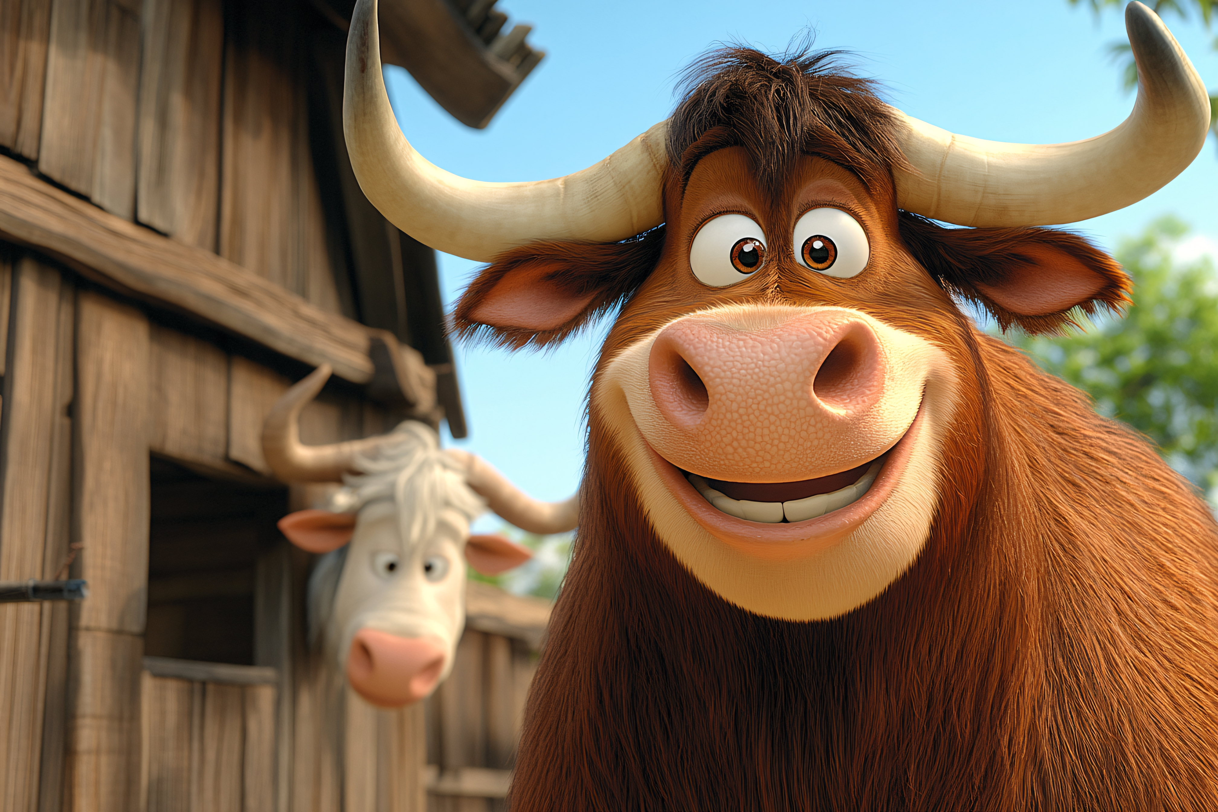 Happy Bull Cartoon