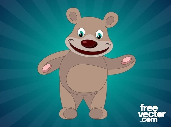 Happy Cartoon Bear Free Vector