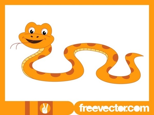 Happy Cartoon Snake Free Vector