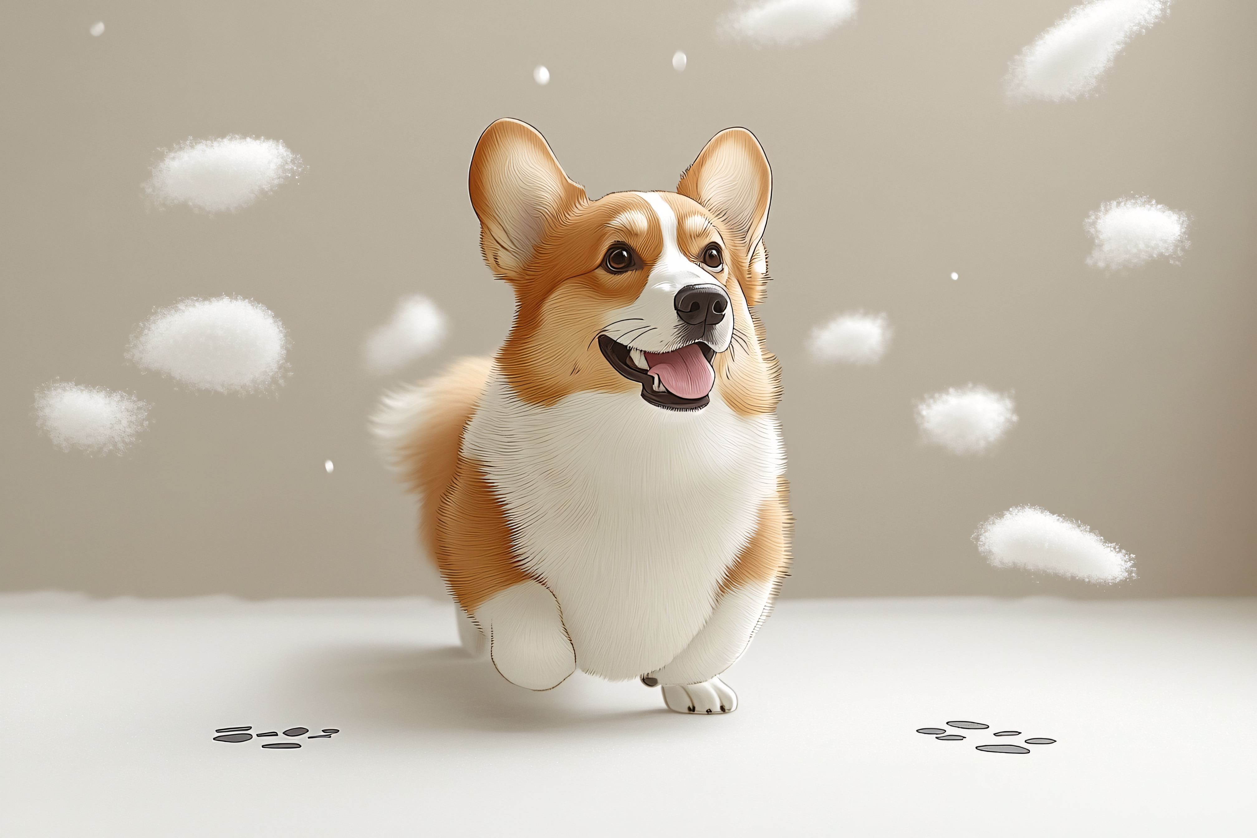 Happy Corgi Running