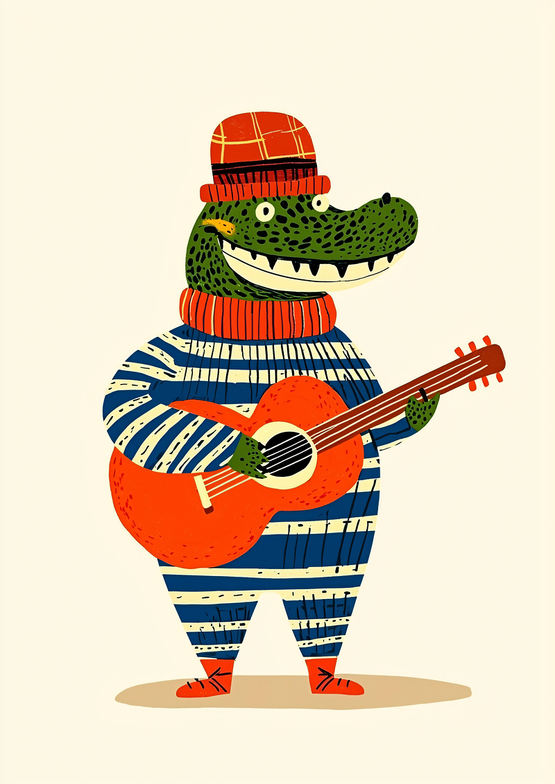 Happy Crocodile Guitarist