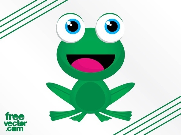 Happy Frog Character Free Vector