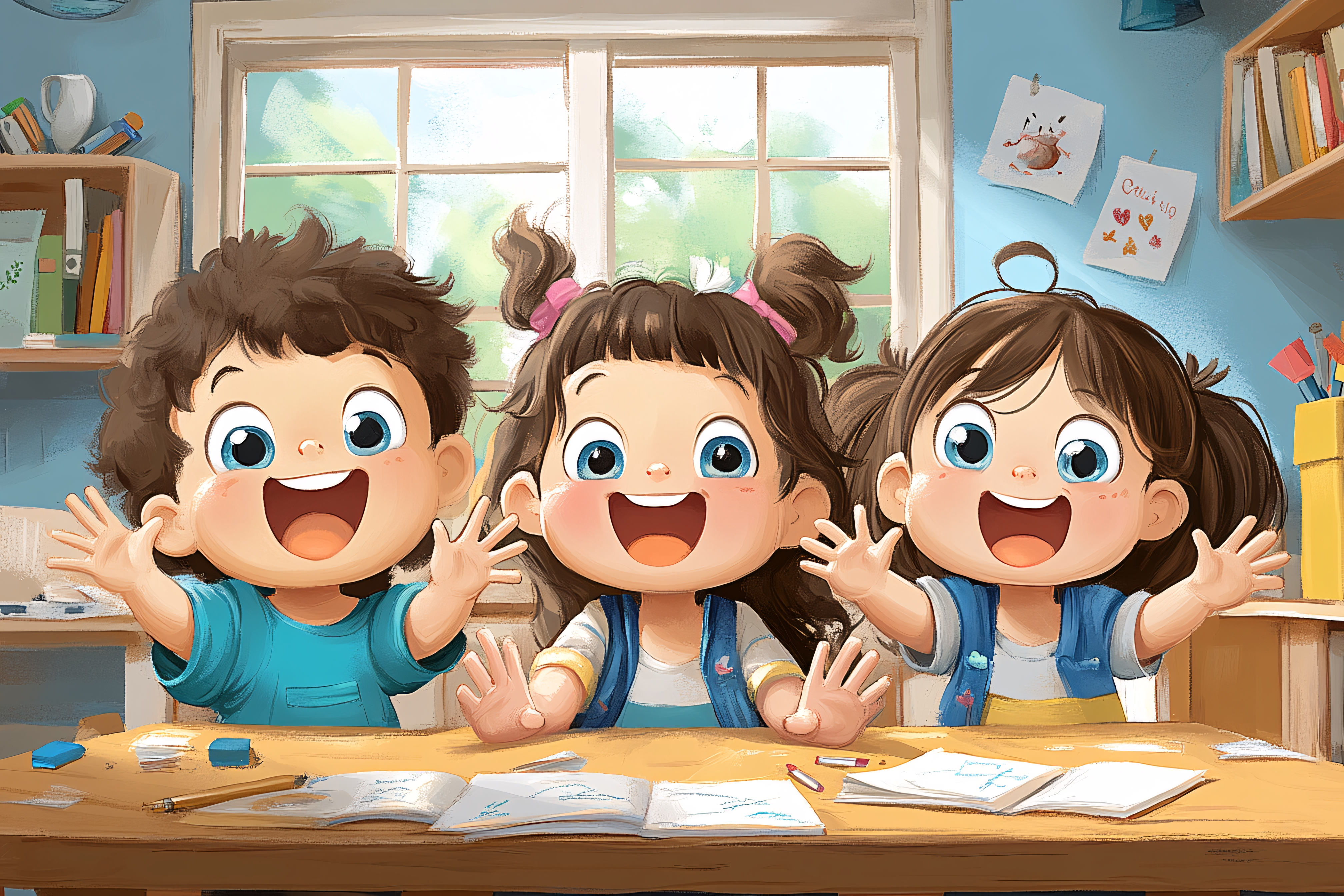 Happy Kids In Classroom