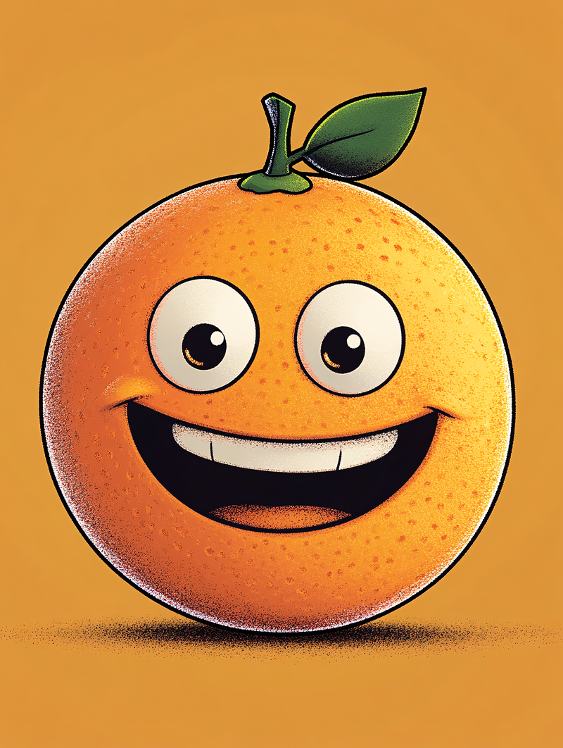 Happy Orange Cartoon