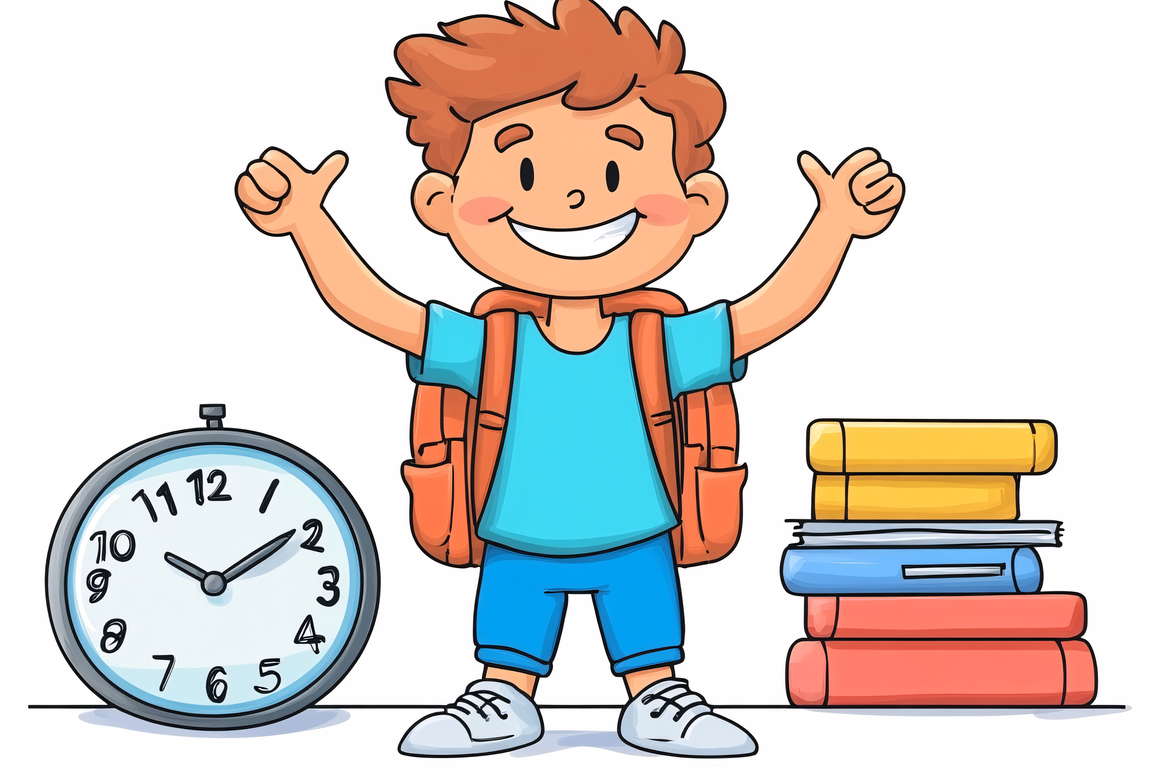 Happy Schoolboy Ready for School