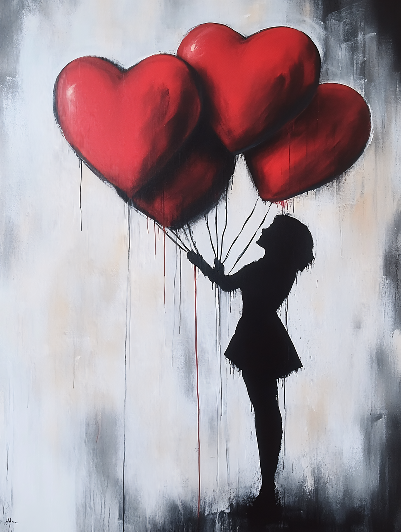 Heart Balloons Silhouette