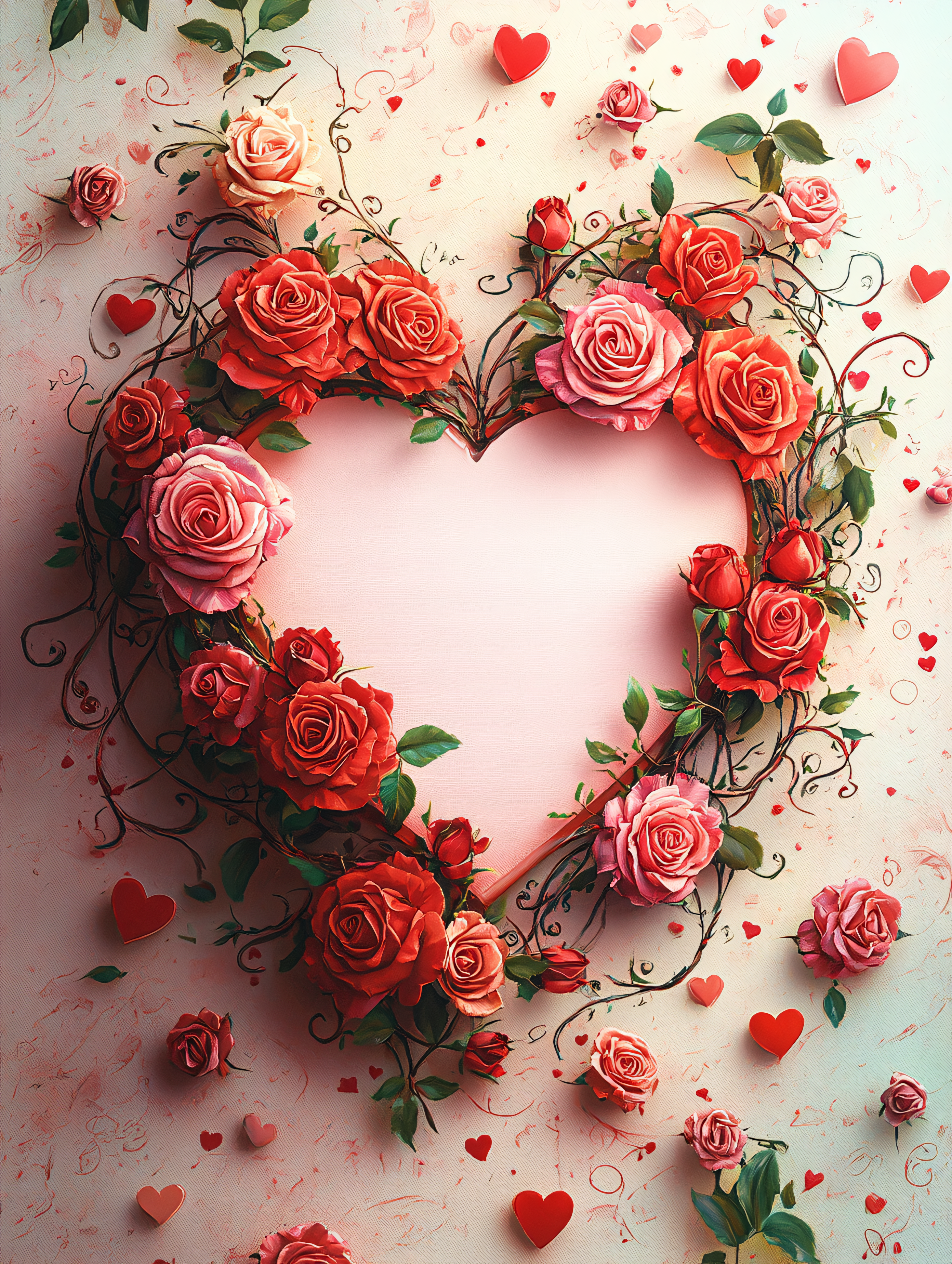 Heart-Shaped Rose Frame
