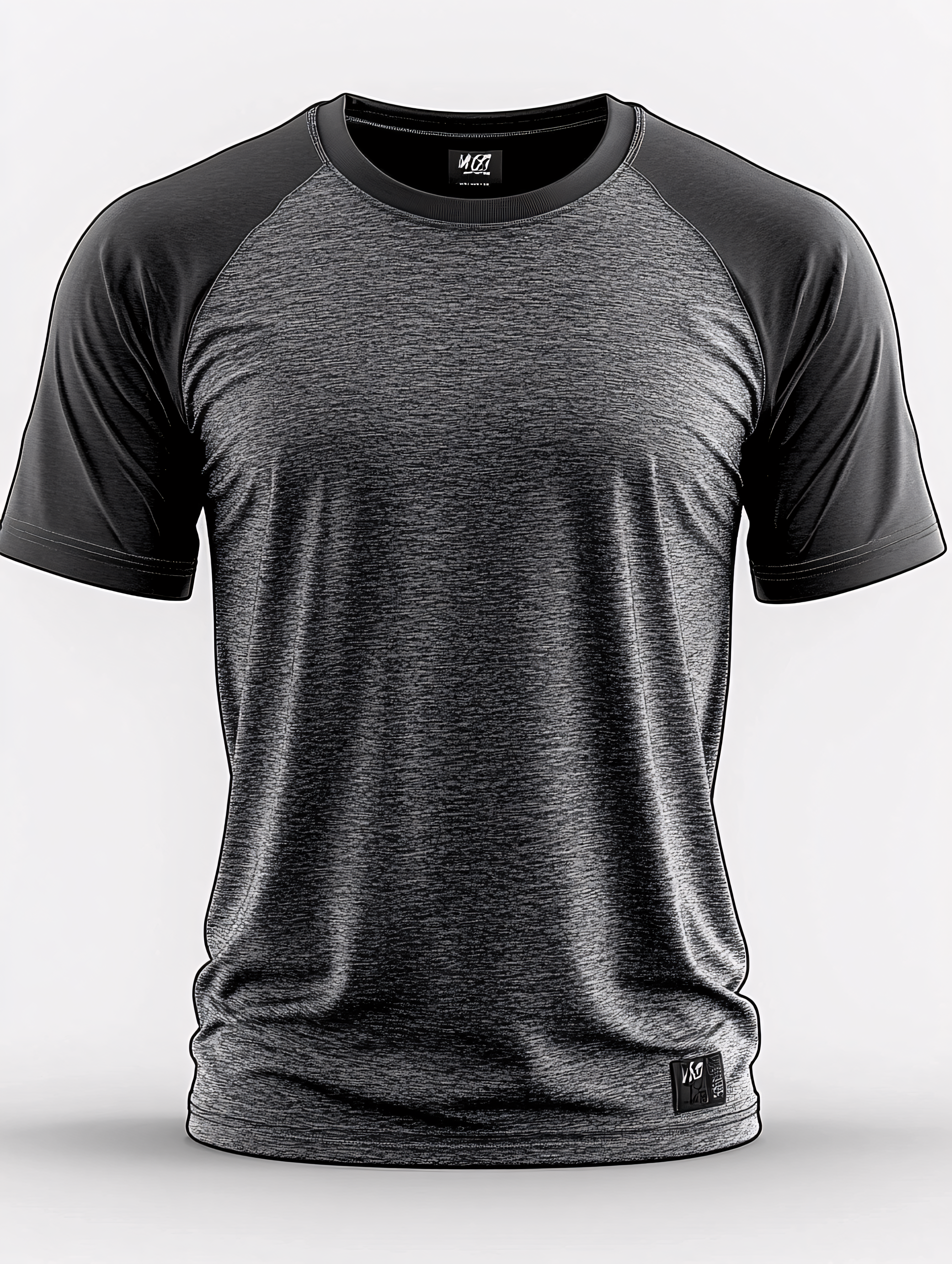 Heather Gray Raglan T-Shirt Mockup