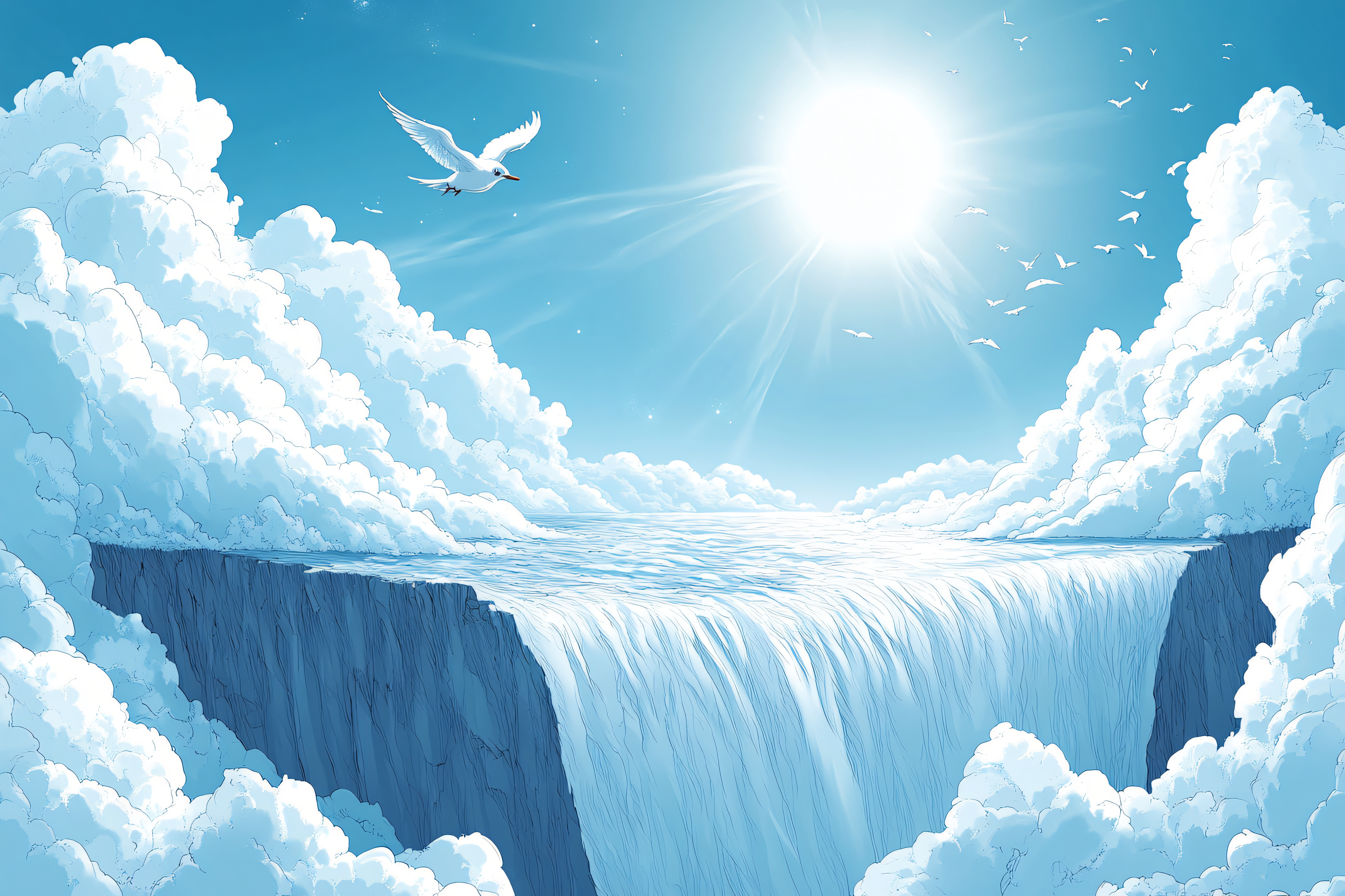 Heavenly Waterfall Cloudscape