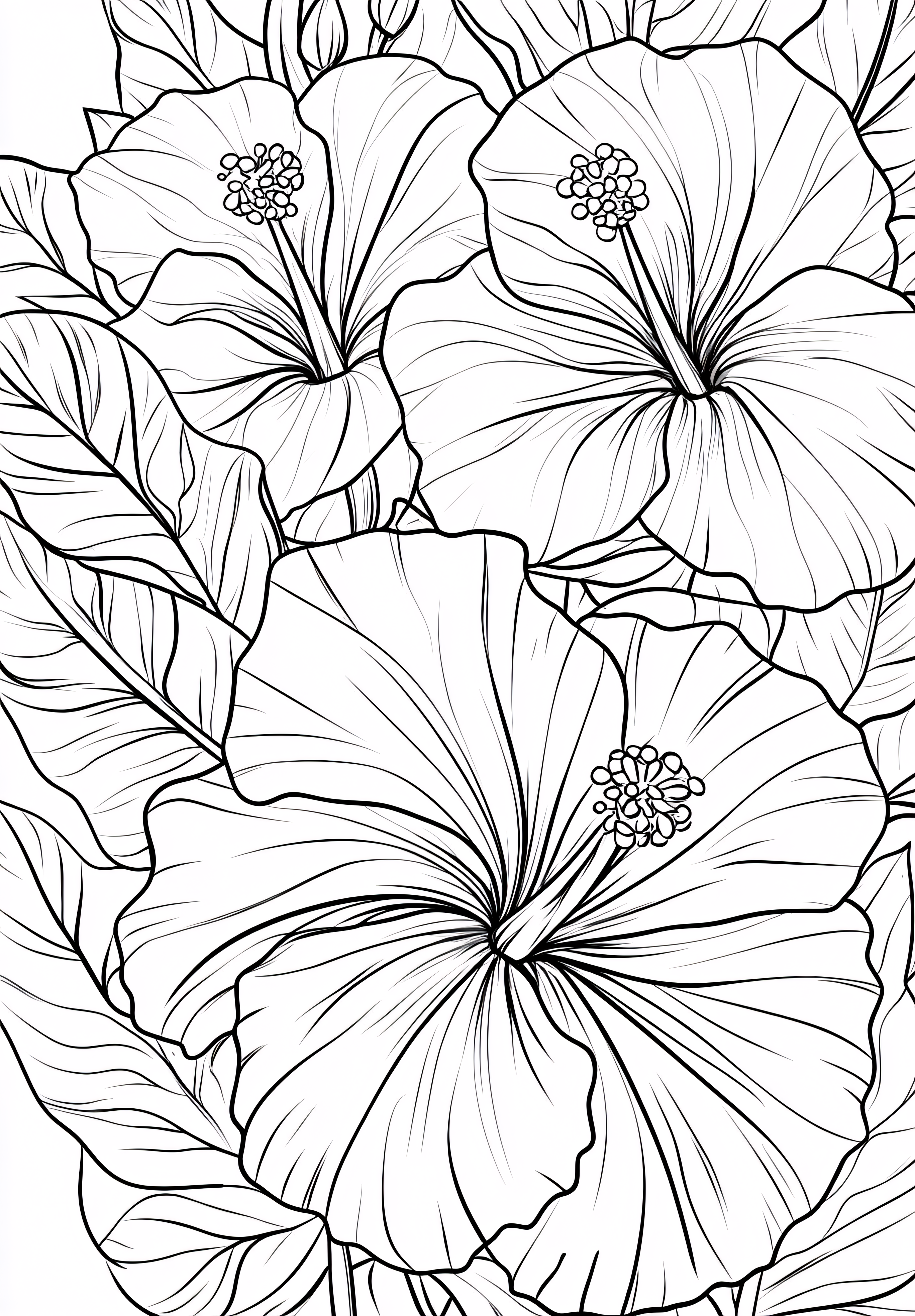 Hibiscus Bloom Coloring Page