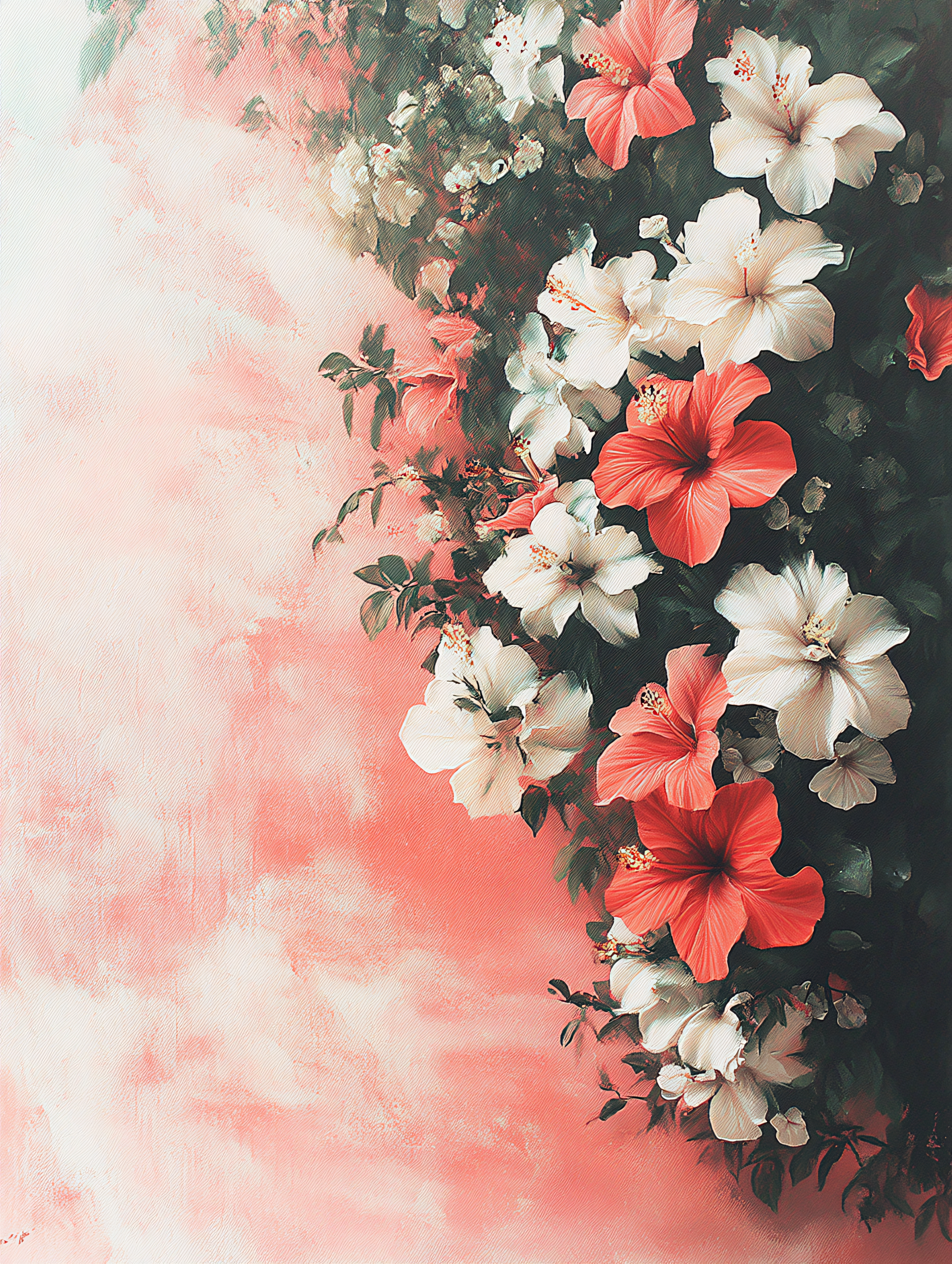 Hibiscus Flowers and Background Texture
