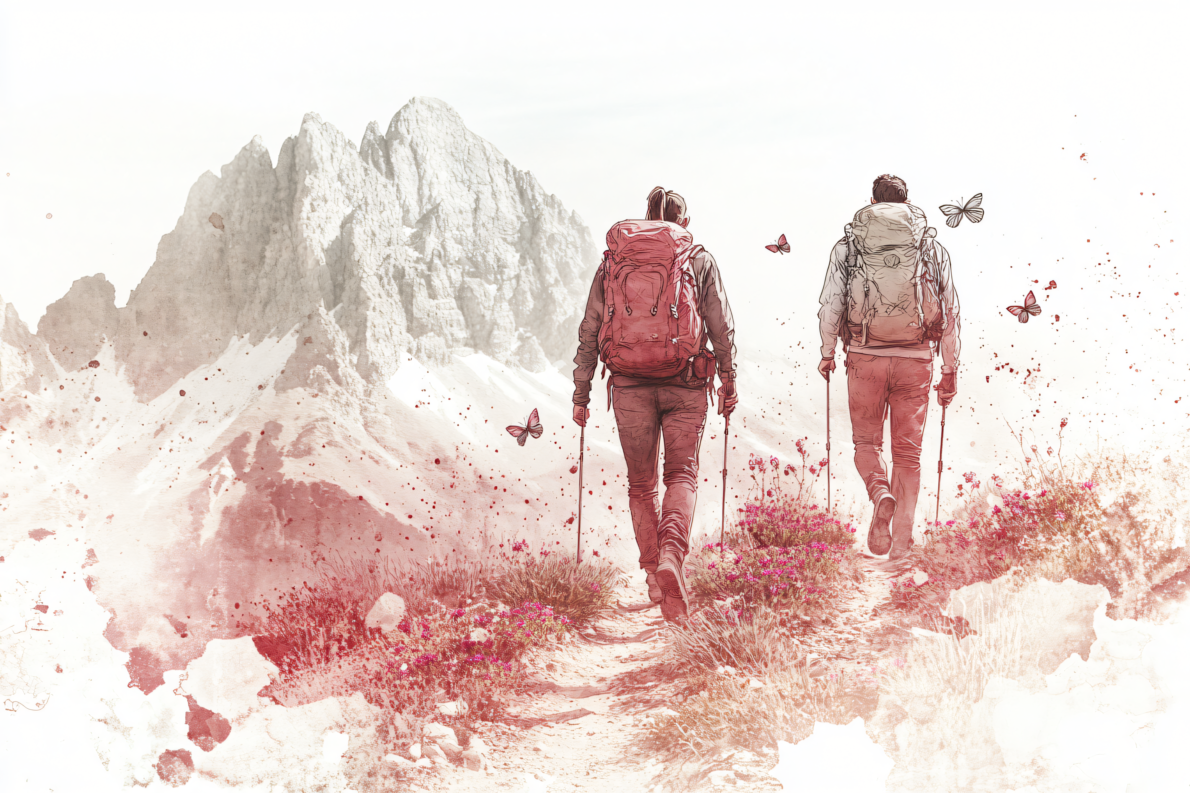 Hikers On Mountain Trail
