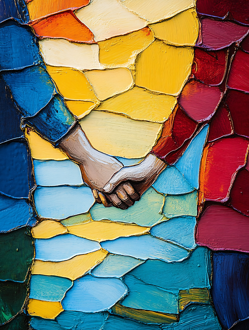 Holding Hands Abstract Art