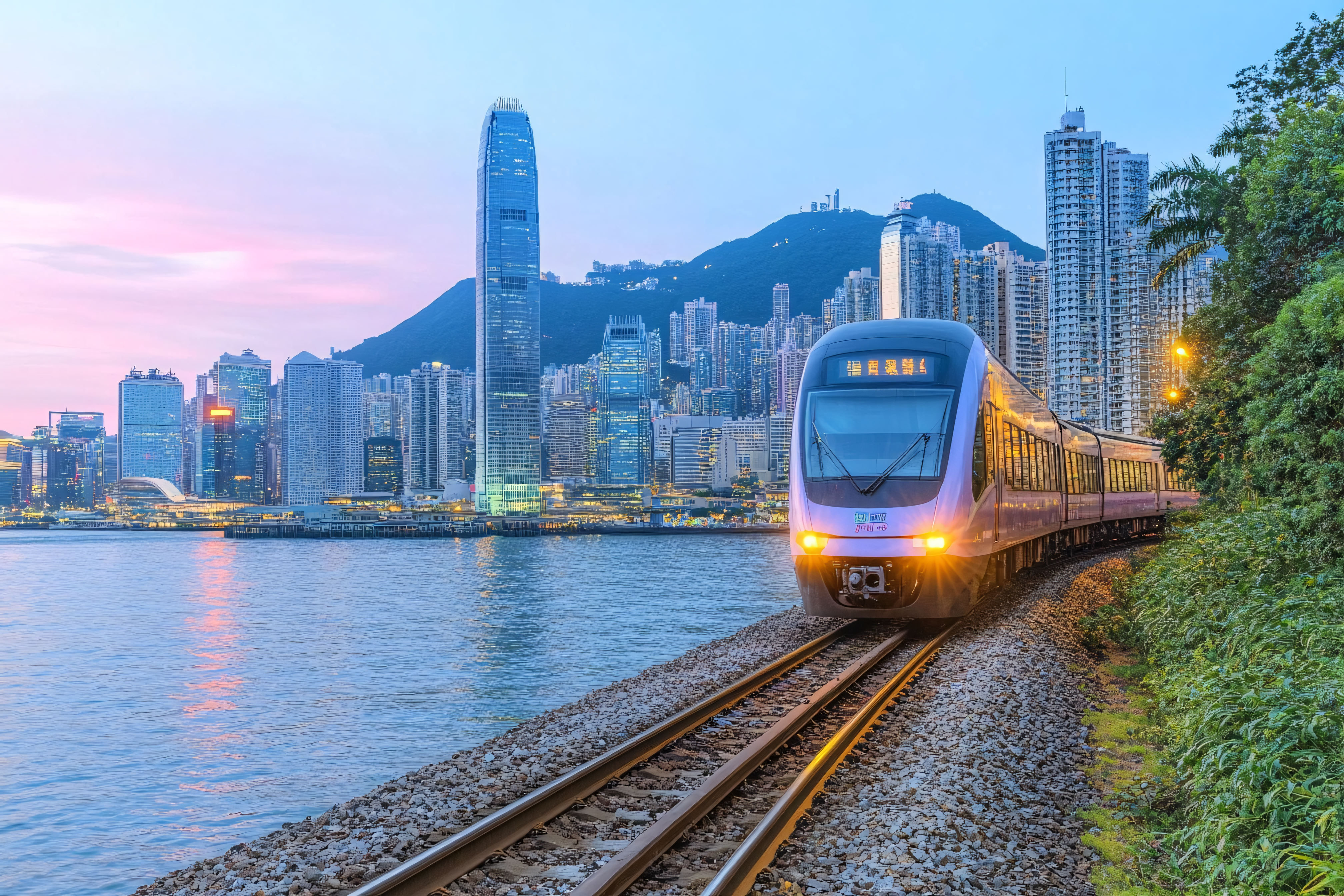 Hong Kong Train at Dusk