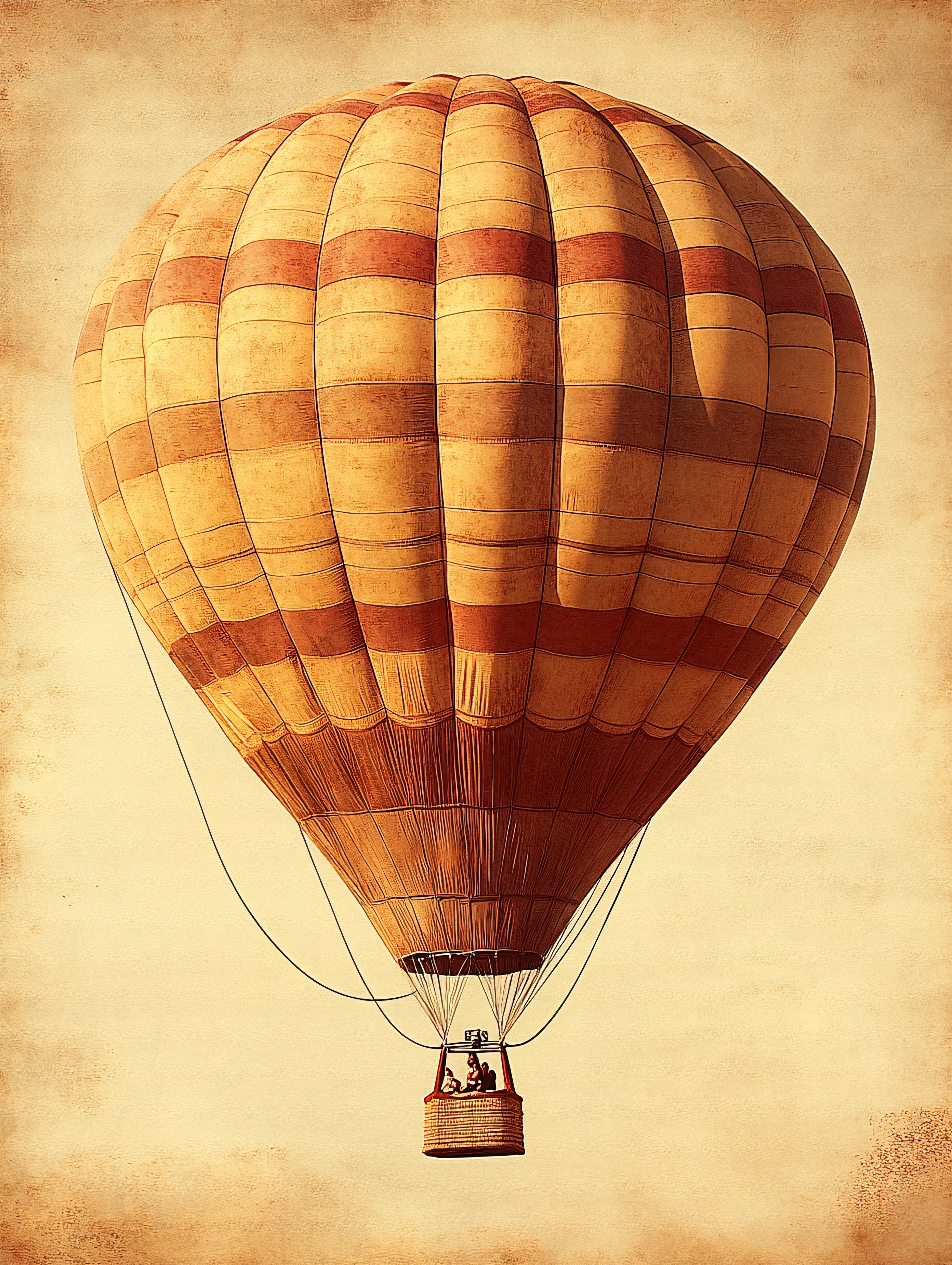 Hot Air Balloon In Vintage Style