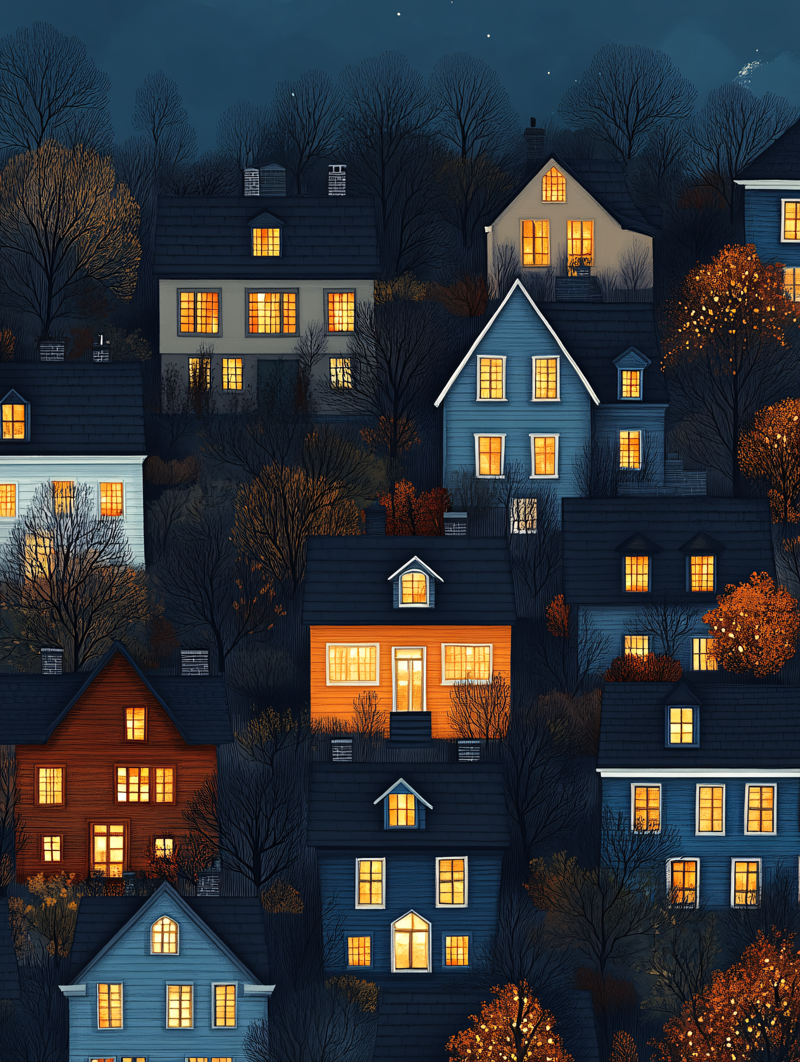 Houses At Nightfall