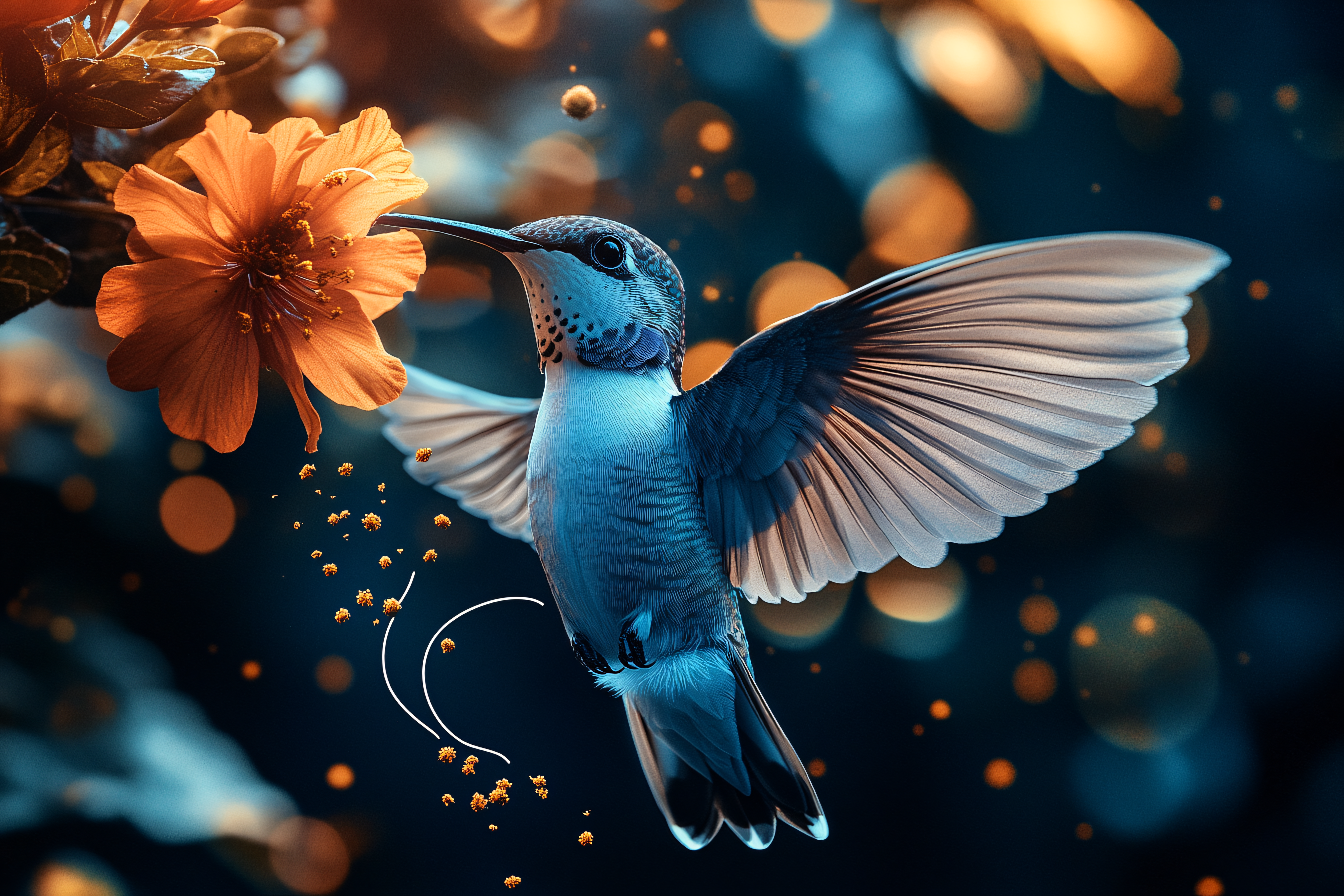 Hummingbird and Hibiscus
