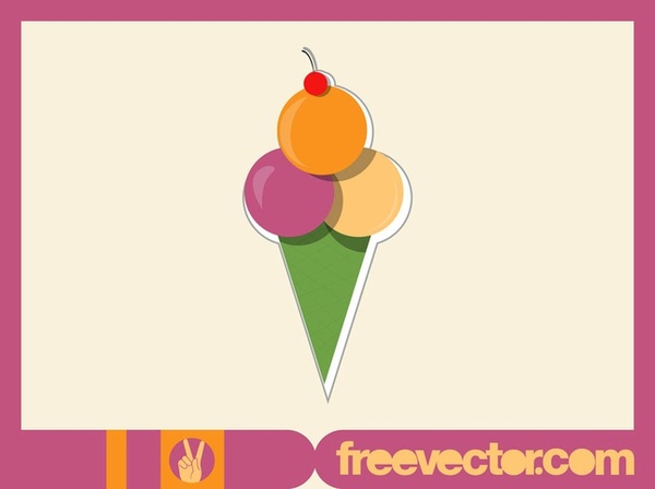 Ice Cream Sticker Free Vector