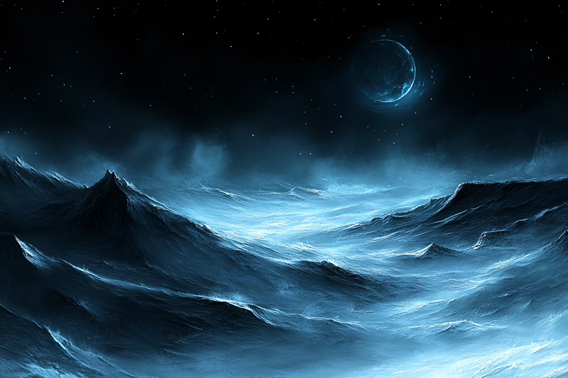 Icy Celestial Landscape