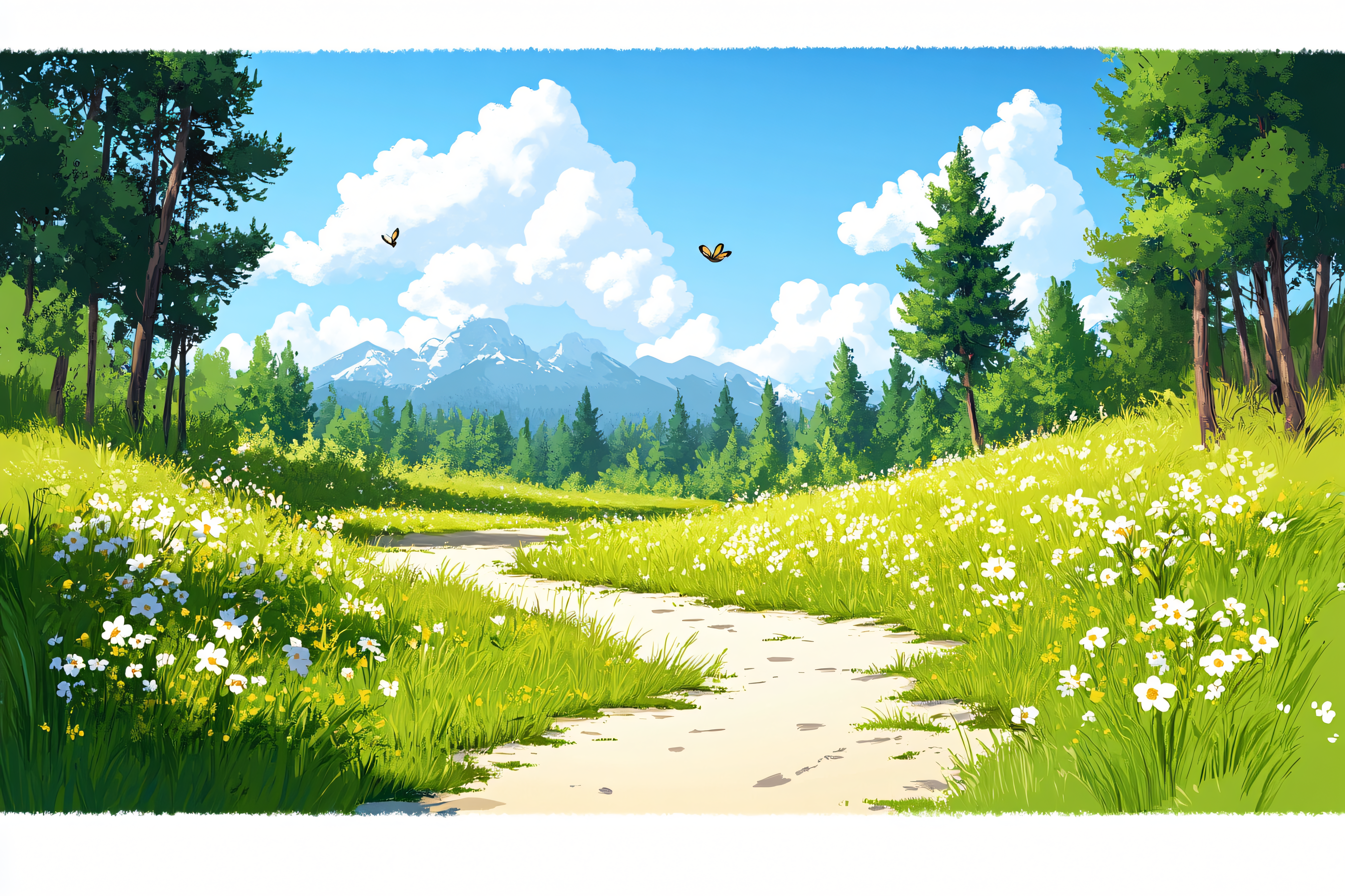 Idyllic Meadow Path