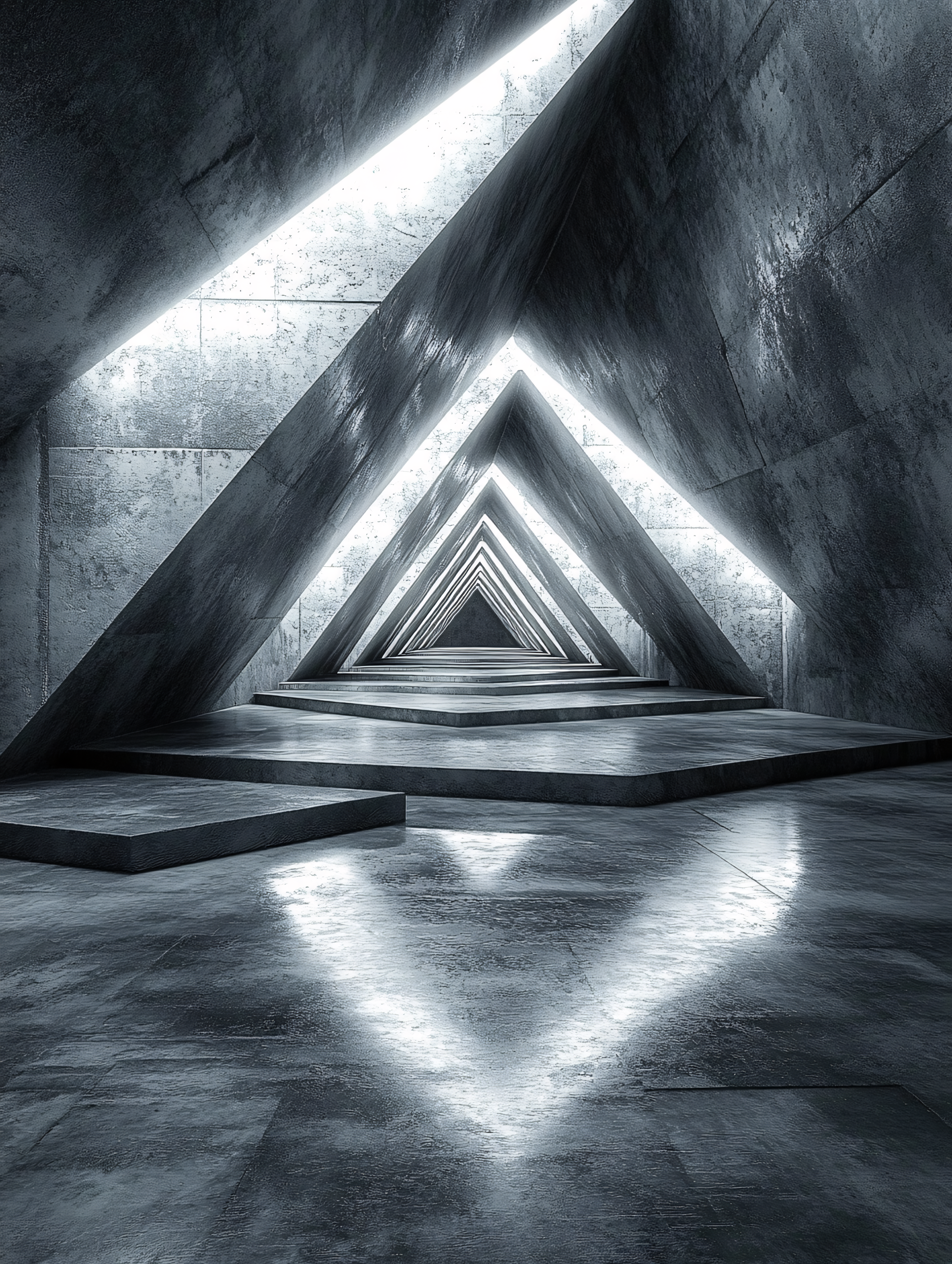 Illuminated Triangular Tunnel