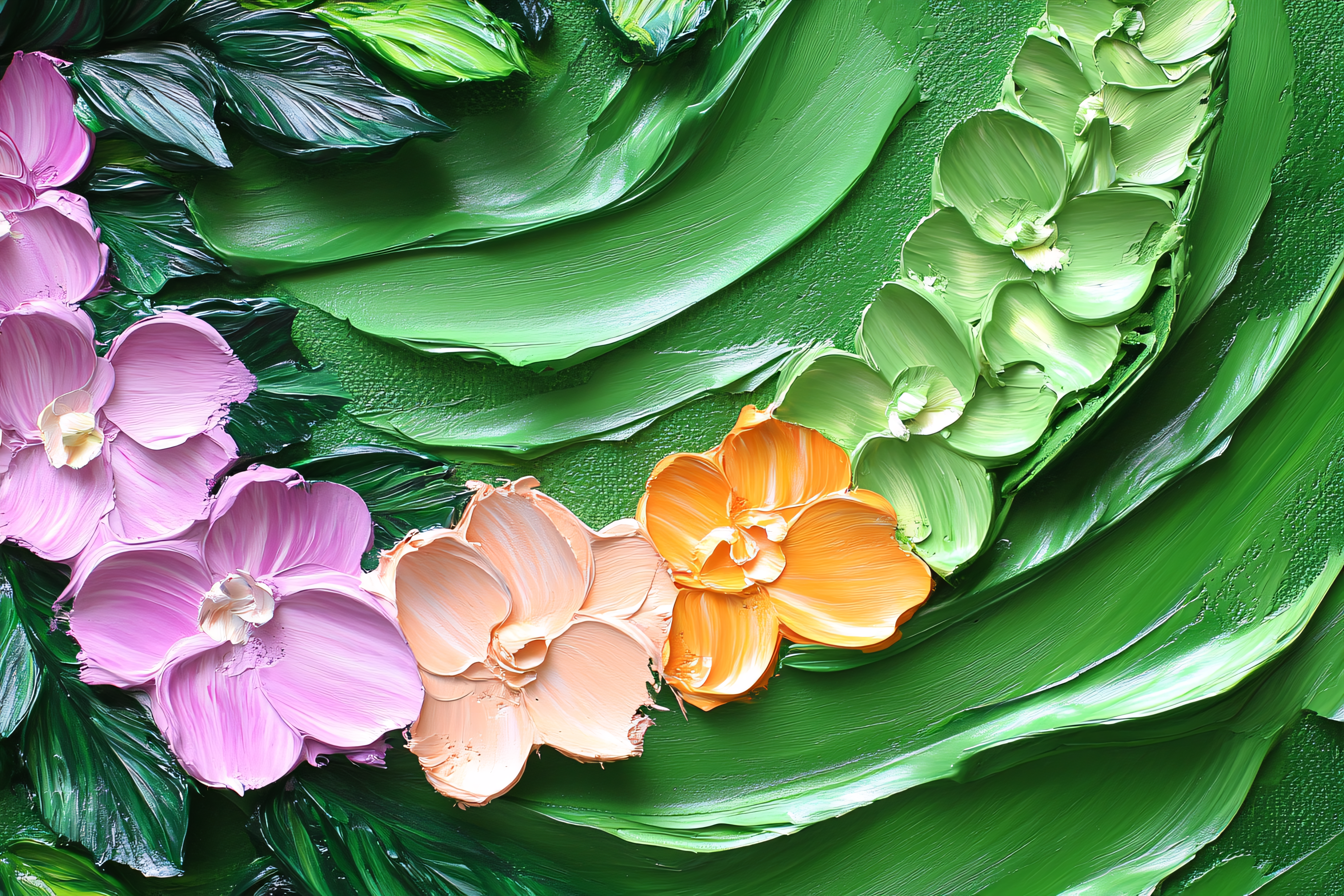 Impasto Orchid Flowers