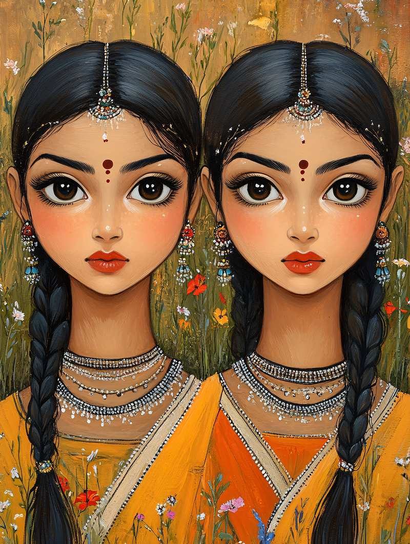 Indian Twin Girls
