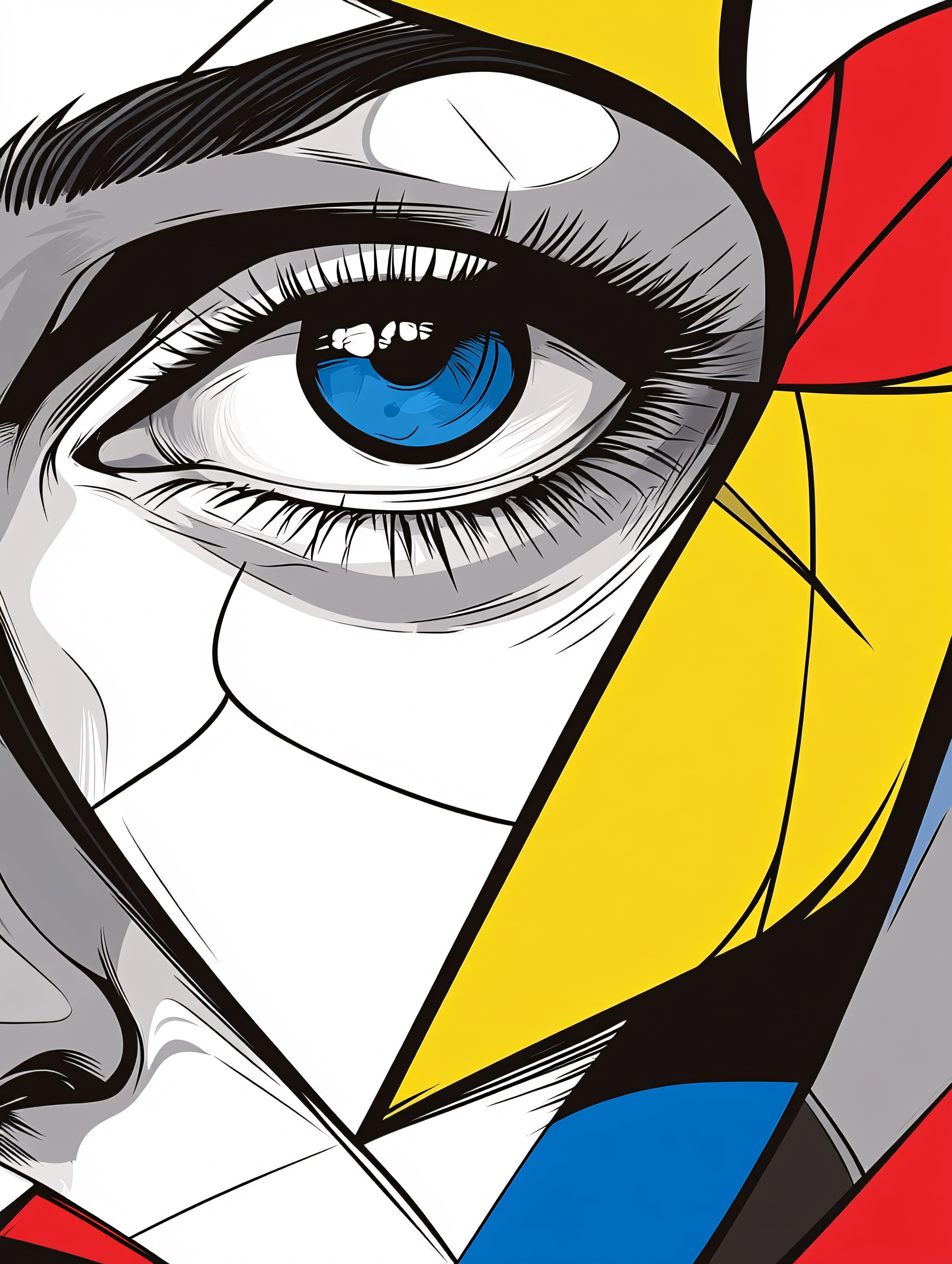 Intense Blue Eye Pop Art