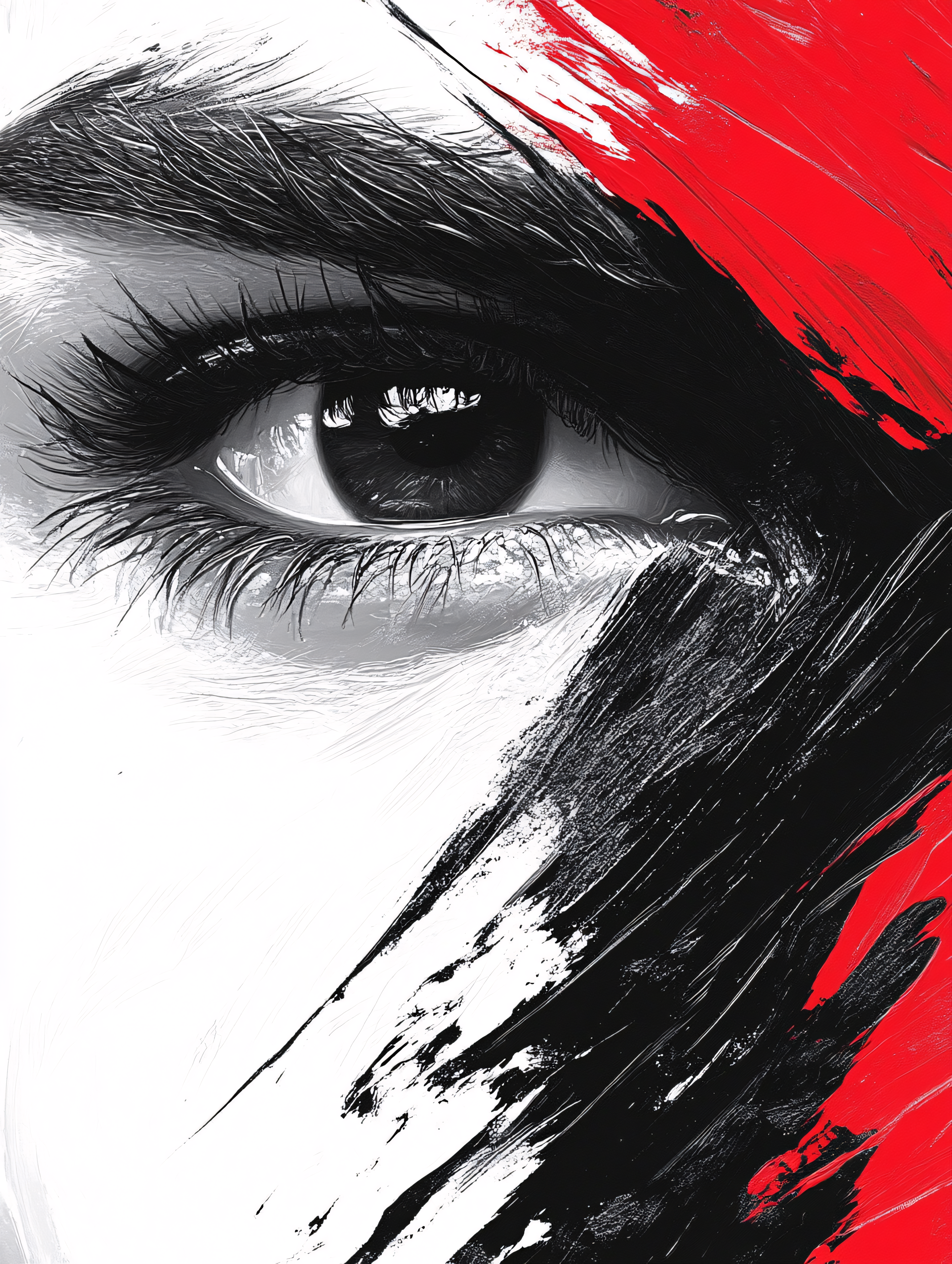 Intense Eye Gaze with Artistic Flair