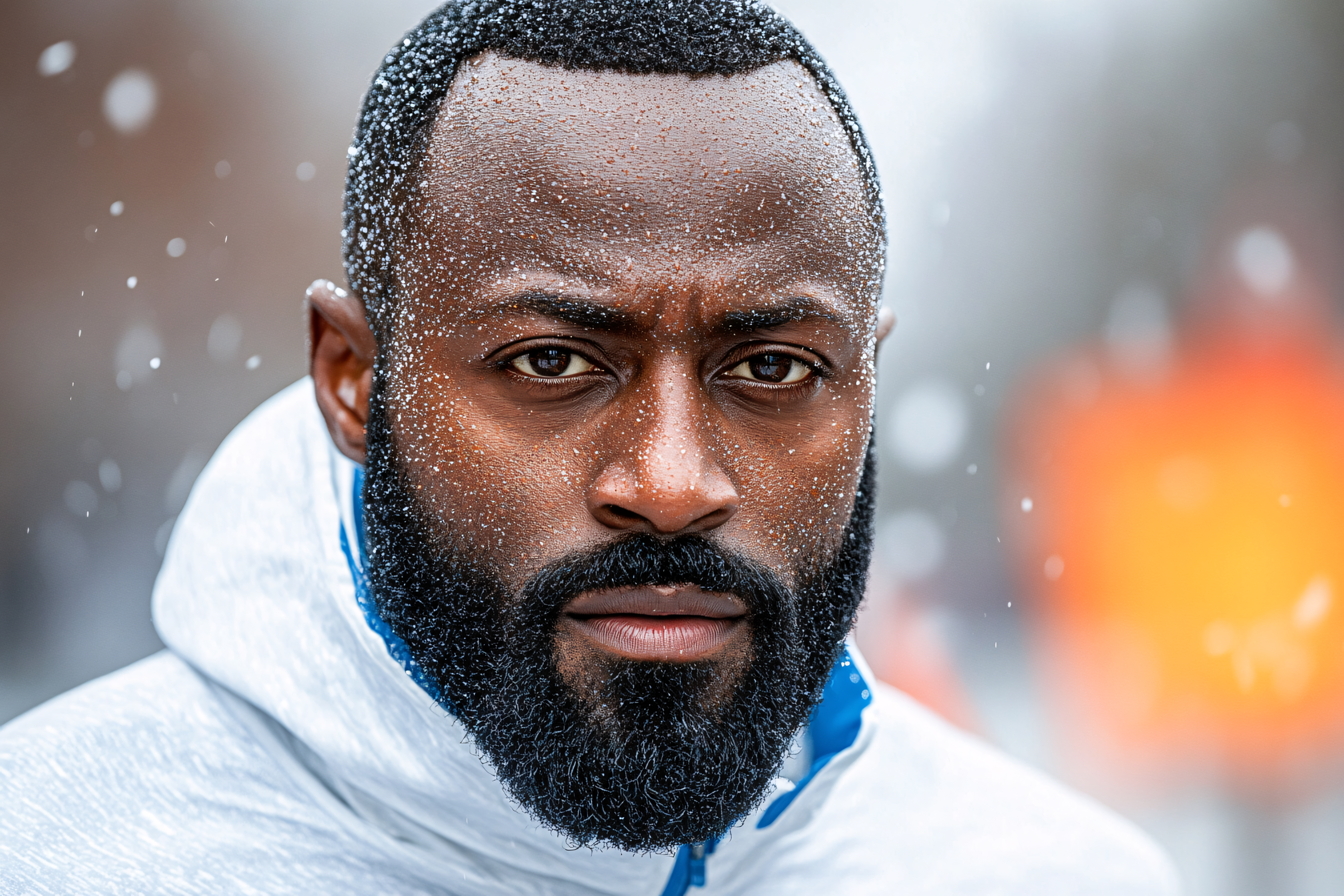 Intense Gaze In Winter Weather