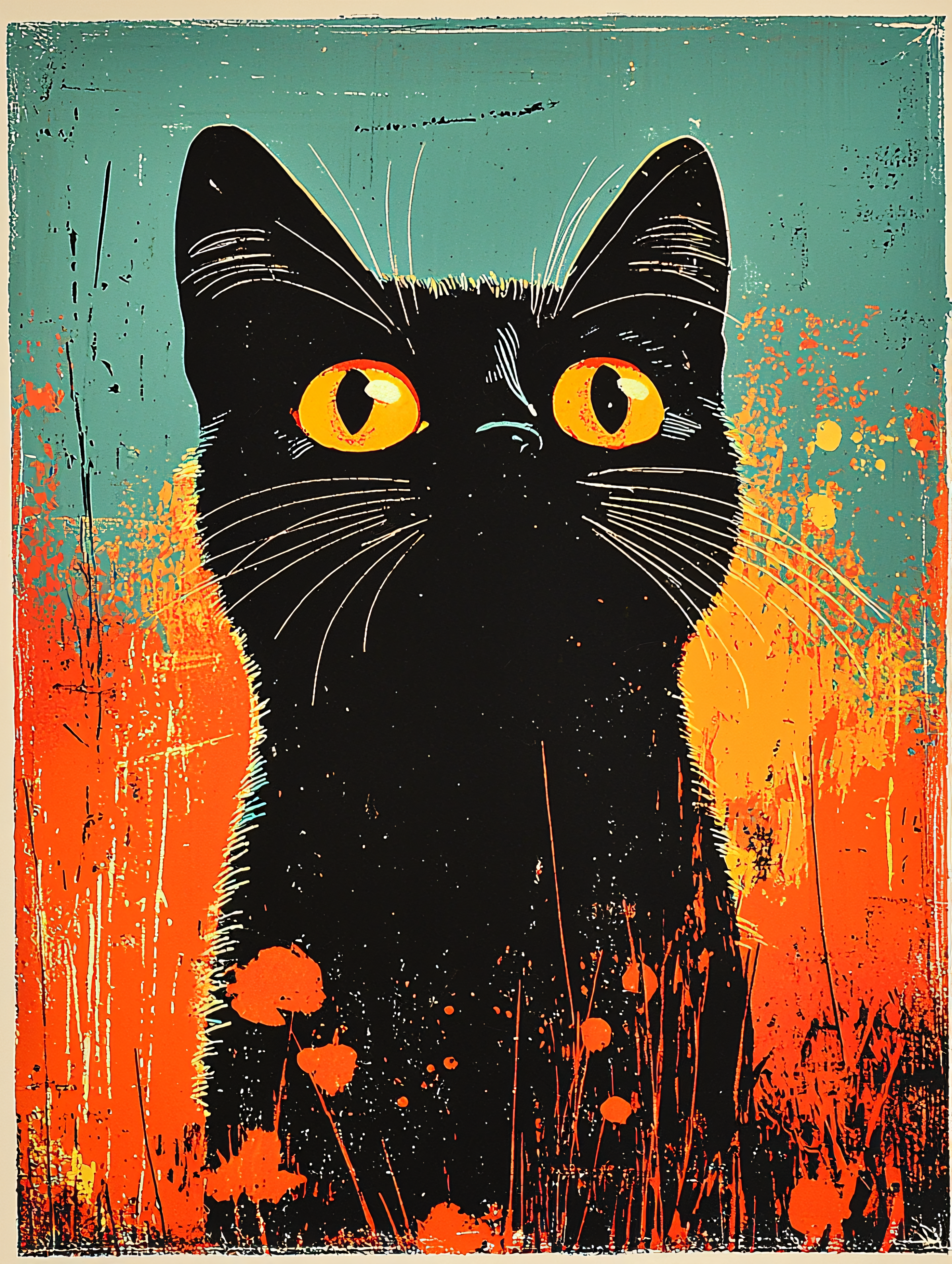 Intense Gaze Of Black Cat